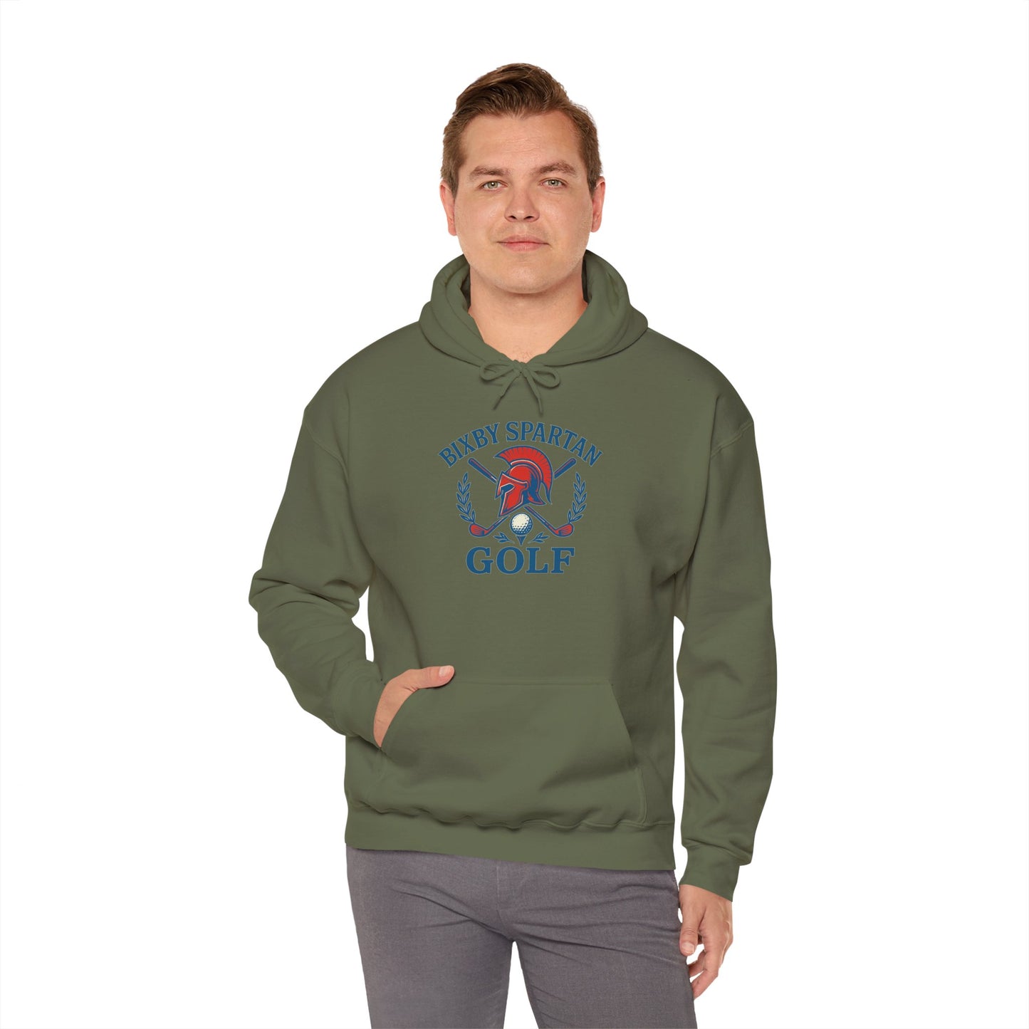 Bixby Spartan Golf Crest Gildan Hoodie