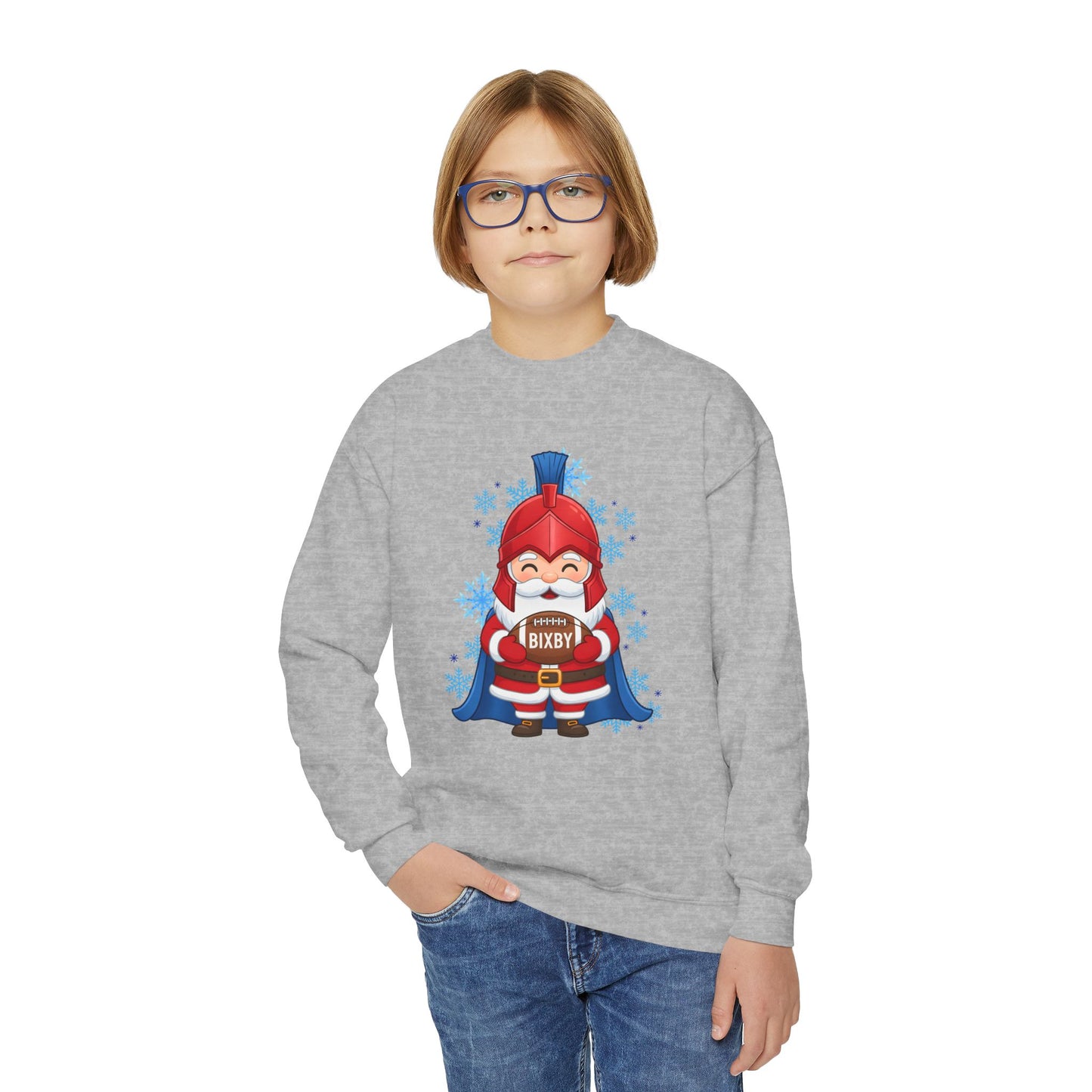 Spartan Football Santa Youth Gildan Sweatshirt
