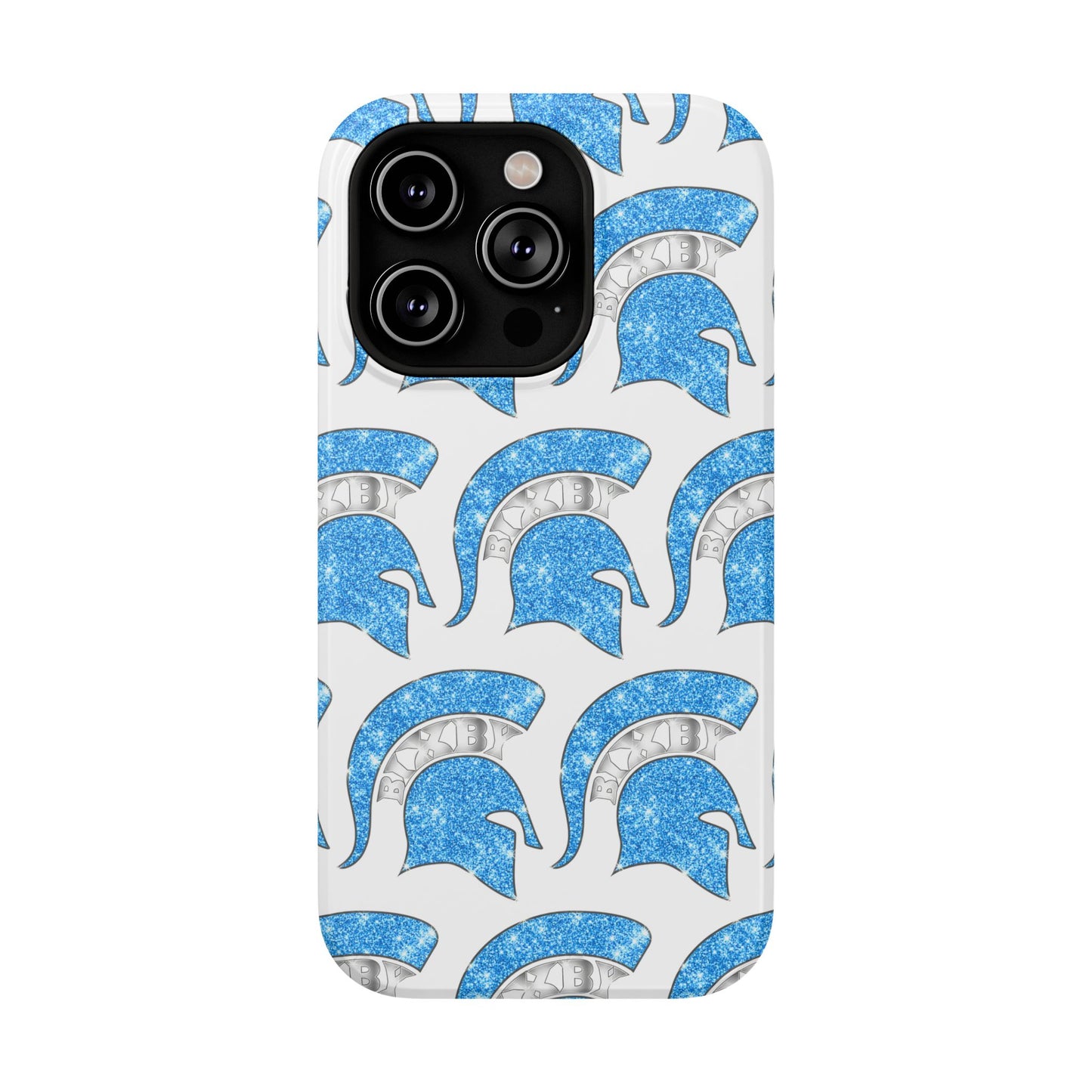 Bixby Spartan Blue Bling Logo Impact Resistant iPhone Case