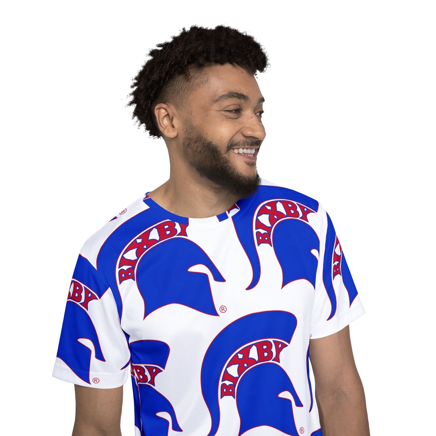 Bixby Spartan Blue Logo All Over Print Tee