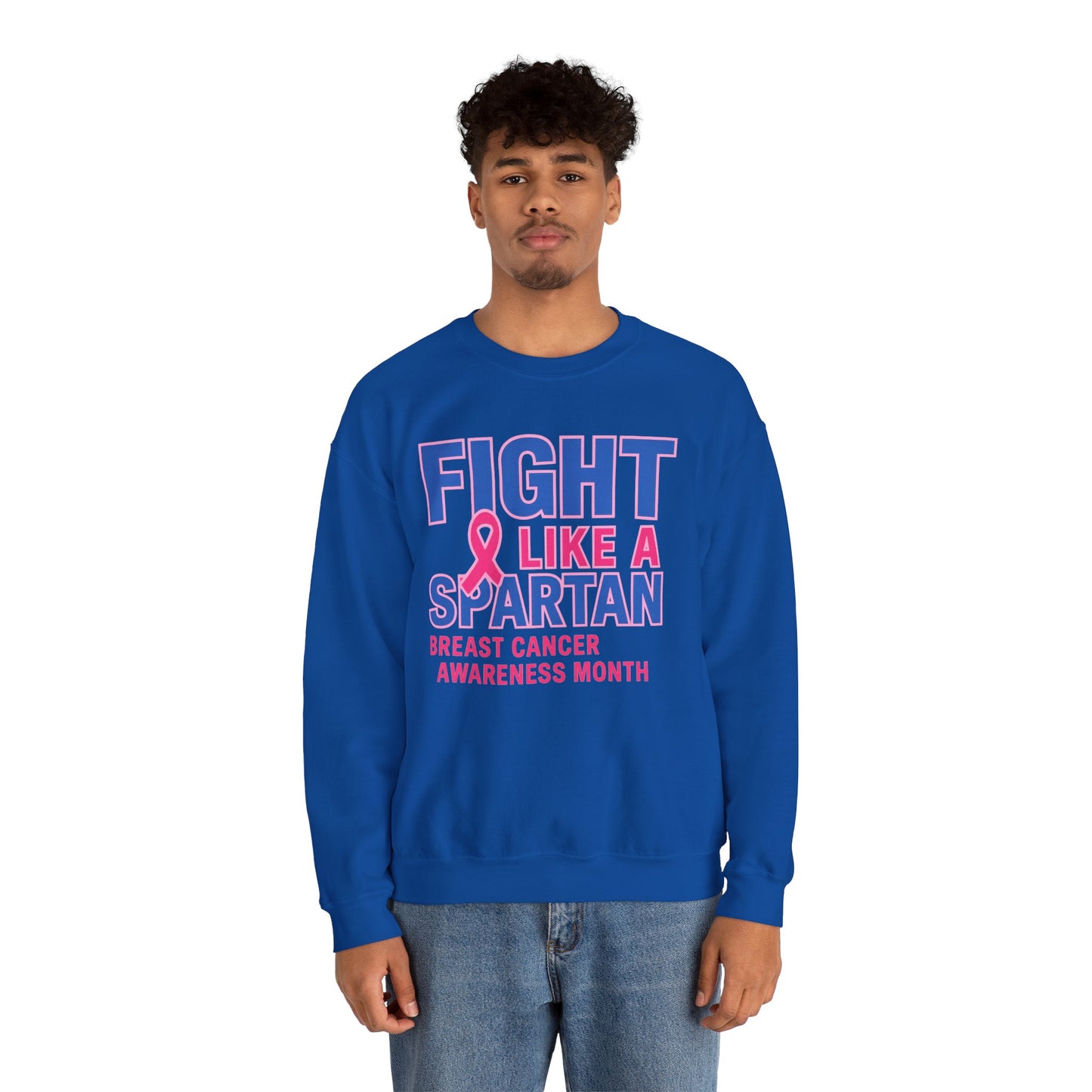 Fight Like A Spartan Breast Cancer Awareness Gildan Sweatshirt