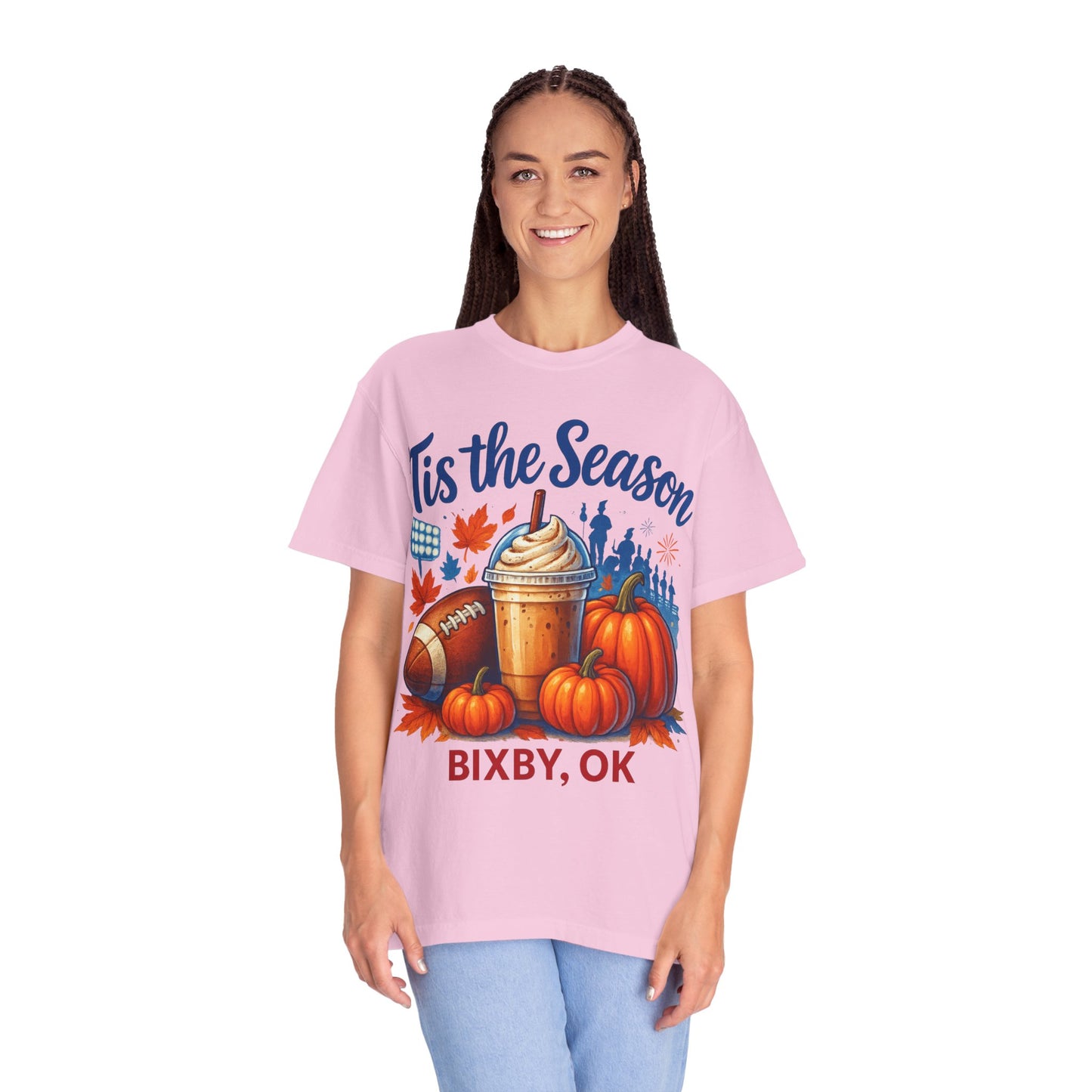 Bixby Football Mom Pumpkin Spice Vibes Comfort Colors Tee