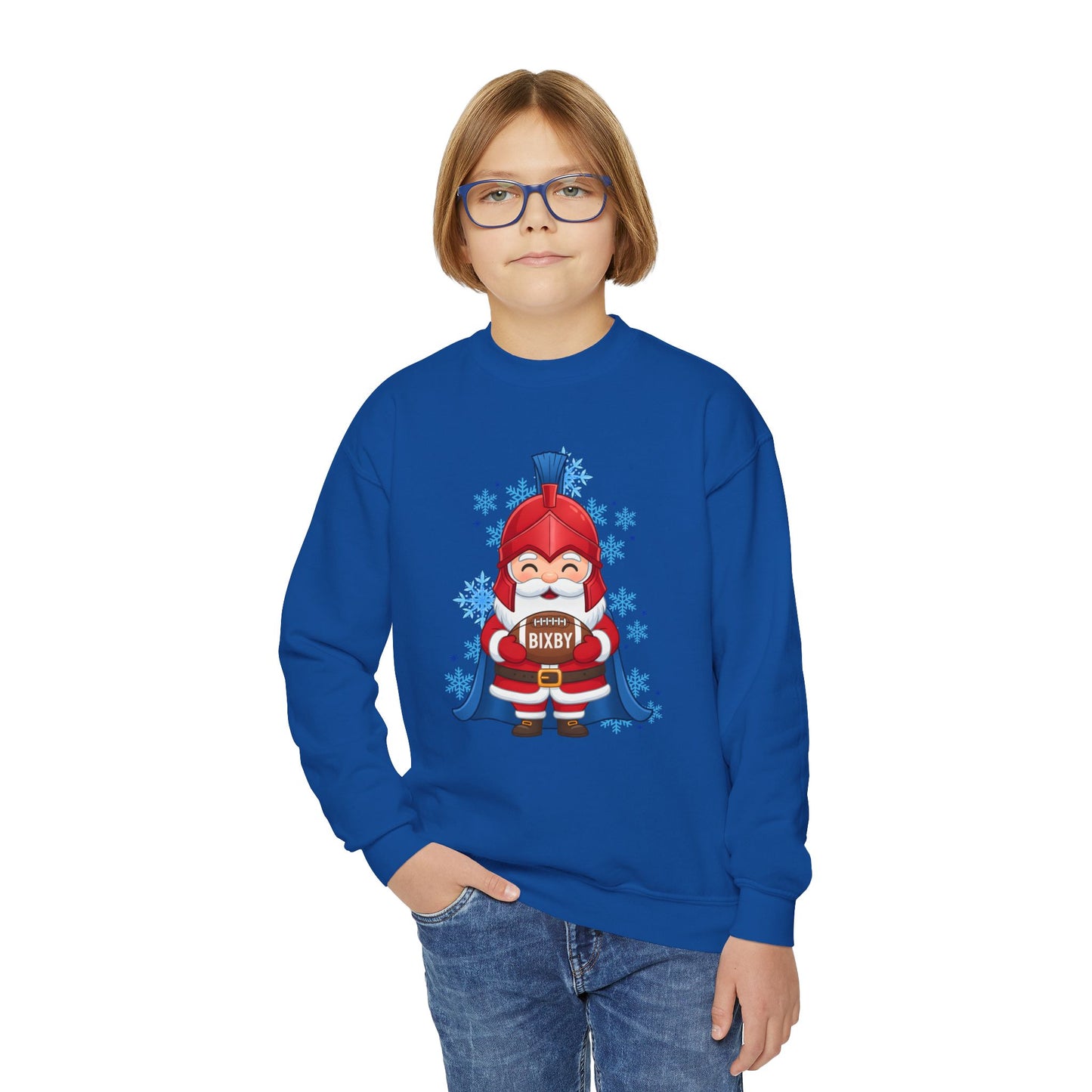 Spartan Football Santa Youth Gildan Sweatshirt
