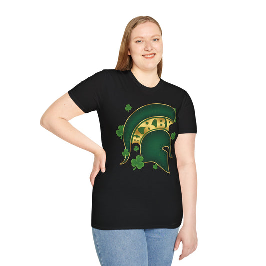 St. Patty's Good Luck Spartan Helmet Adult Gildan Tee
