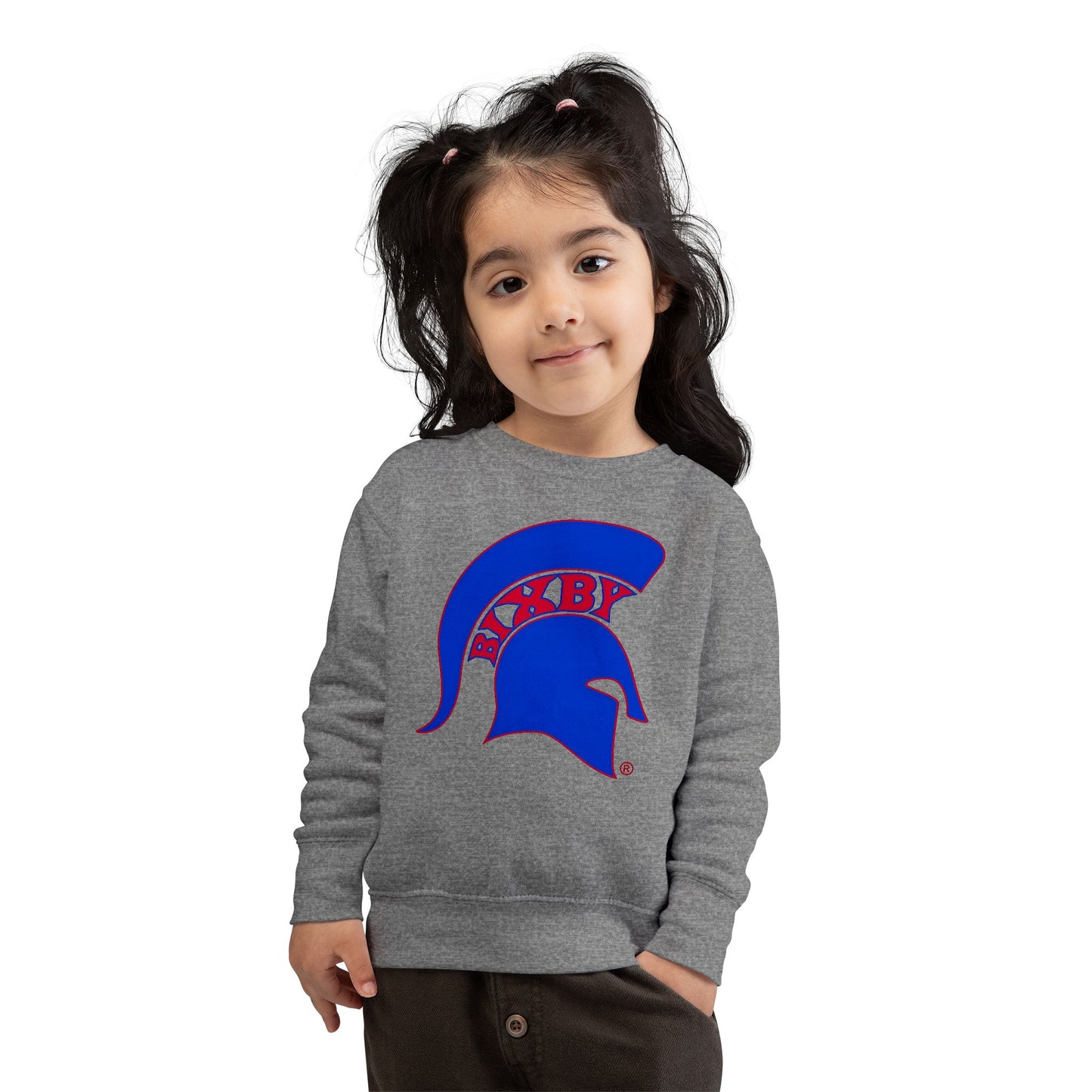Bixby Spartan Blue Logo Toddler Rabbit Skins Sweatshirt