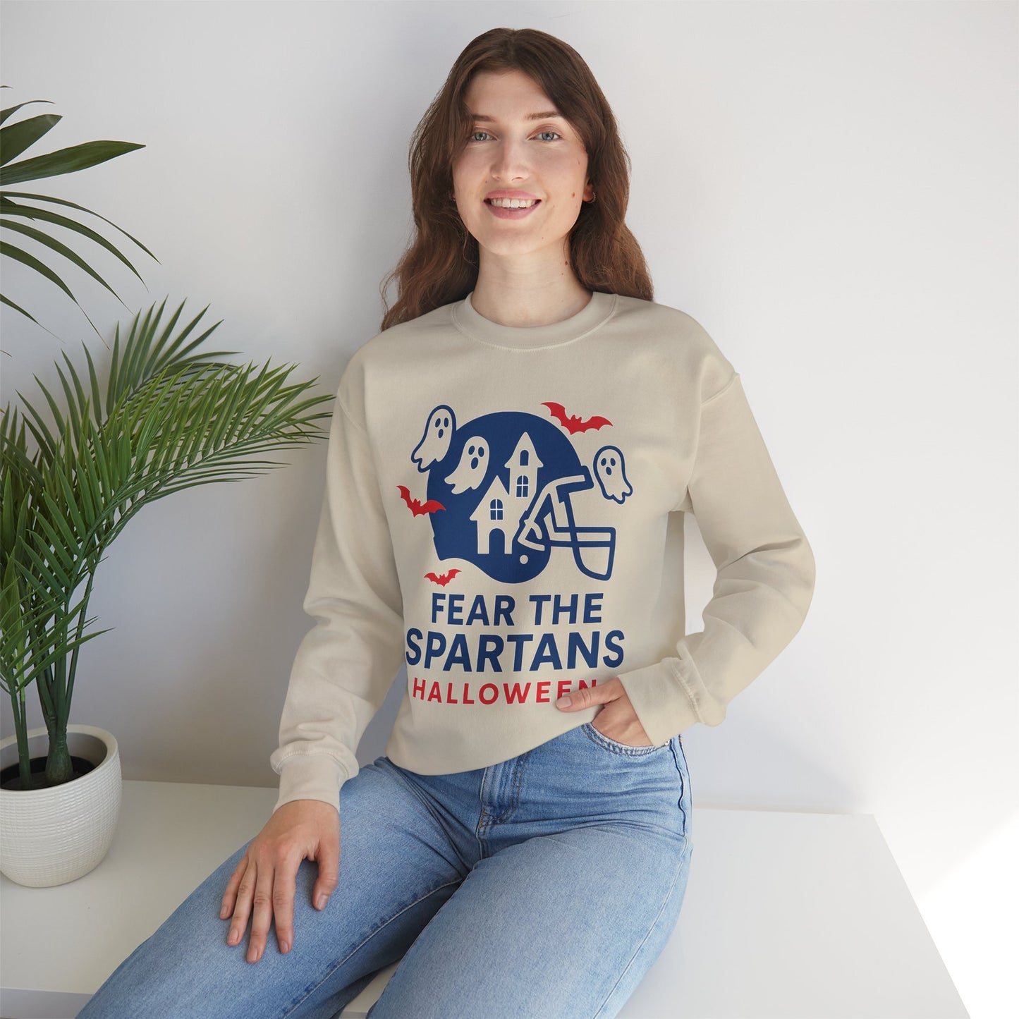 Fear The Spartans Halloween Gildan Sweatshirt