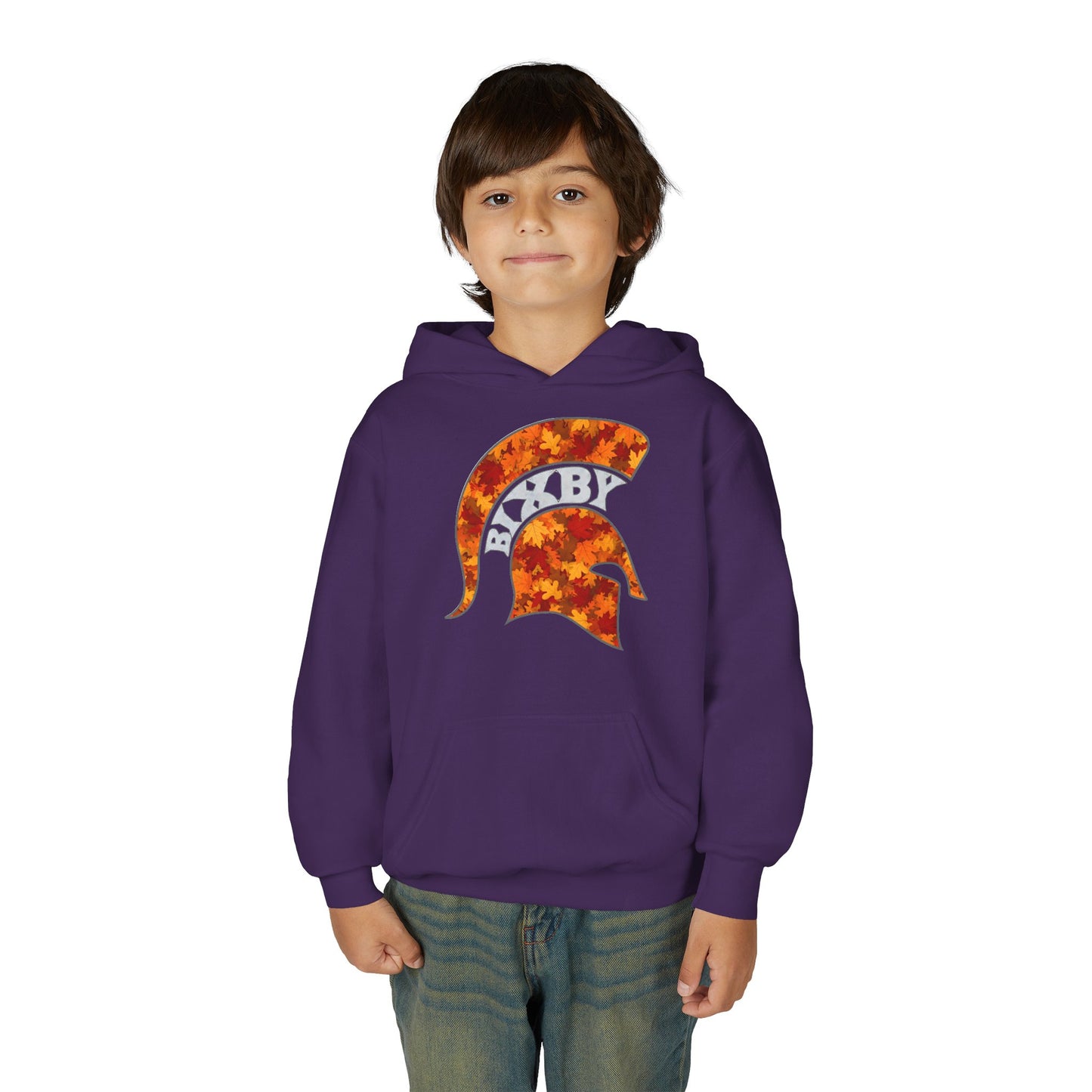 Bixby Spartan Fall Helmet Youth Gildan Hoodie
