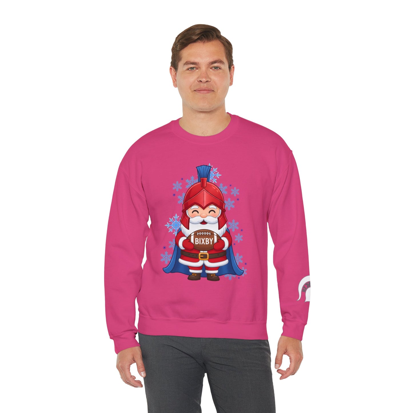 Spartan Football Santa Gildan Sweatshirt With Sleeve Print