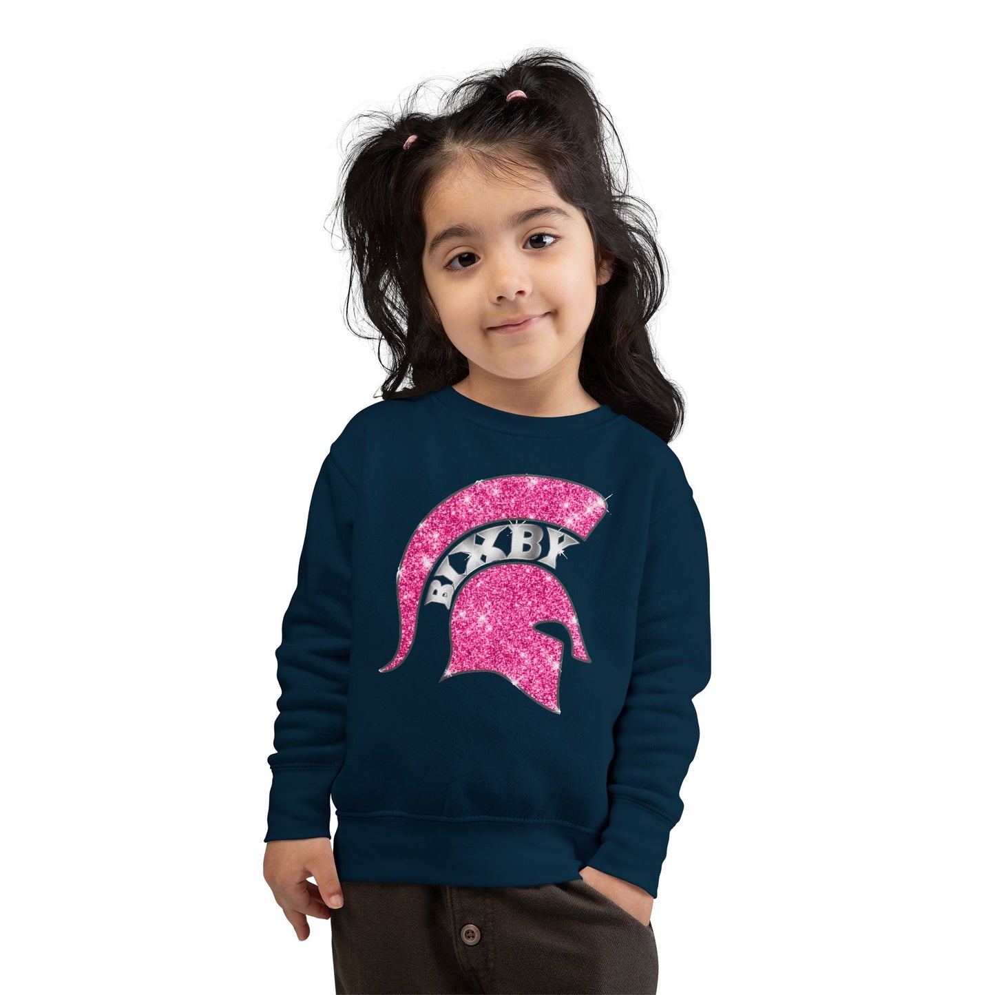 Bixby Spartan Pink Bling Toddler Rabbit Skins Sweatshirt