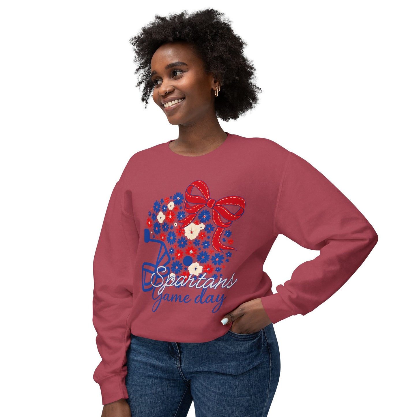Spartans Floral Helmet Premium Comfort Colors Sweatshirt