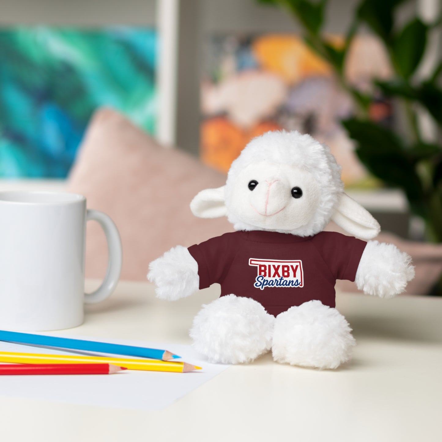 Bixby Oklahoma Spartan Stuffed Animal Logo