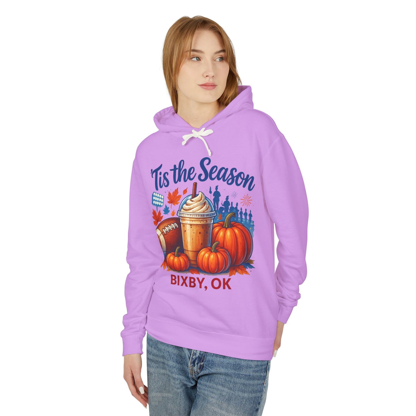 Bixby Football Mom Pumpkin Spice Comfort Colors Hoodie
