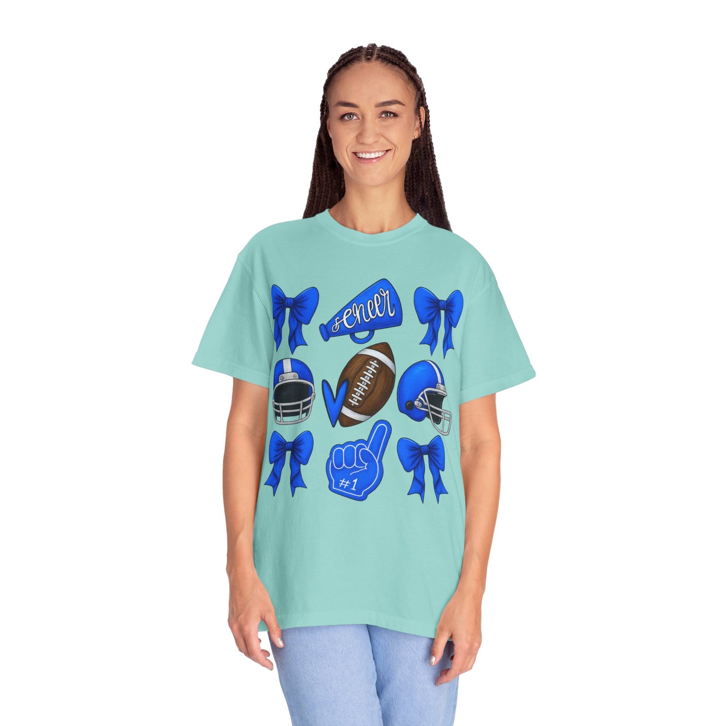 Cheer and Football Comfort Colors Tee