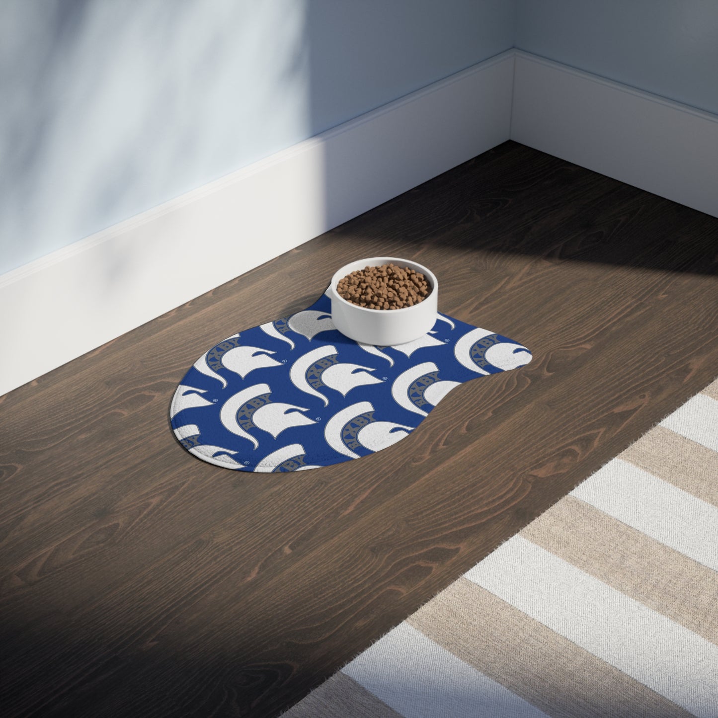 Spartan White Logo Pet Feeding Mat