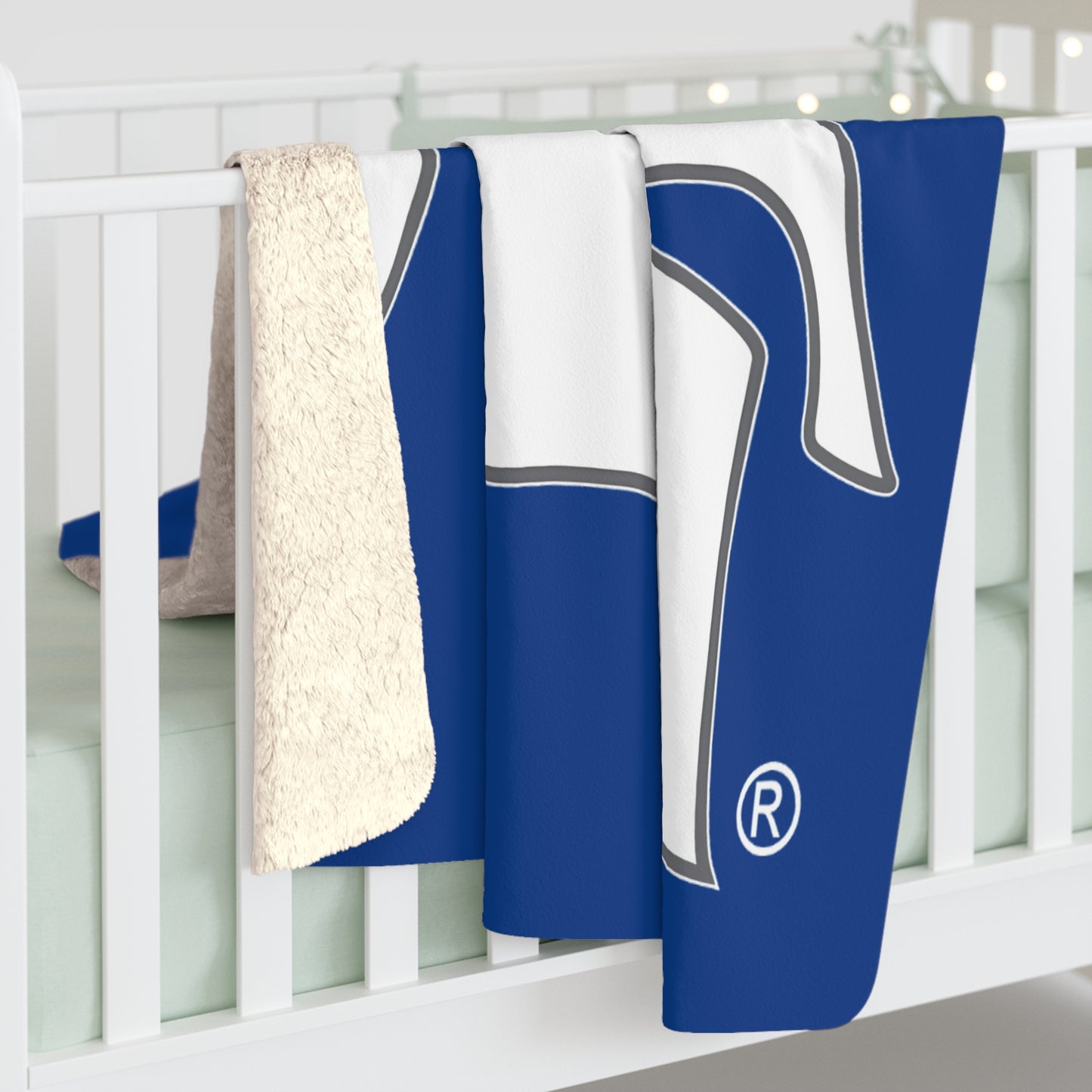 Spartan White Logo Comfy Sherpa Fleece Blanket