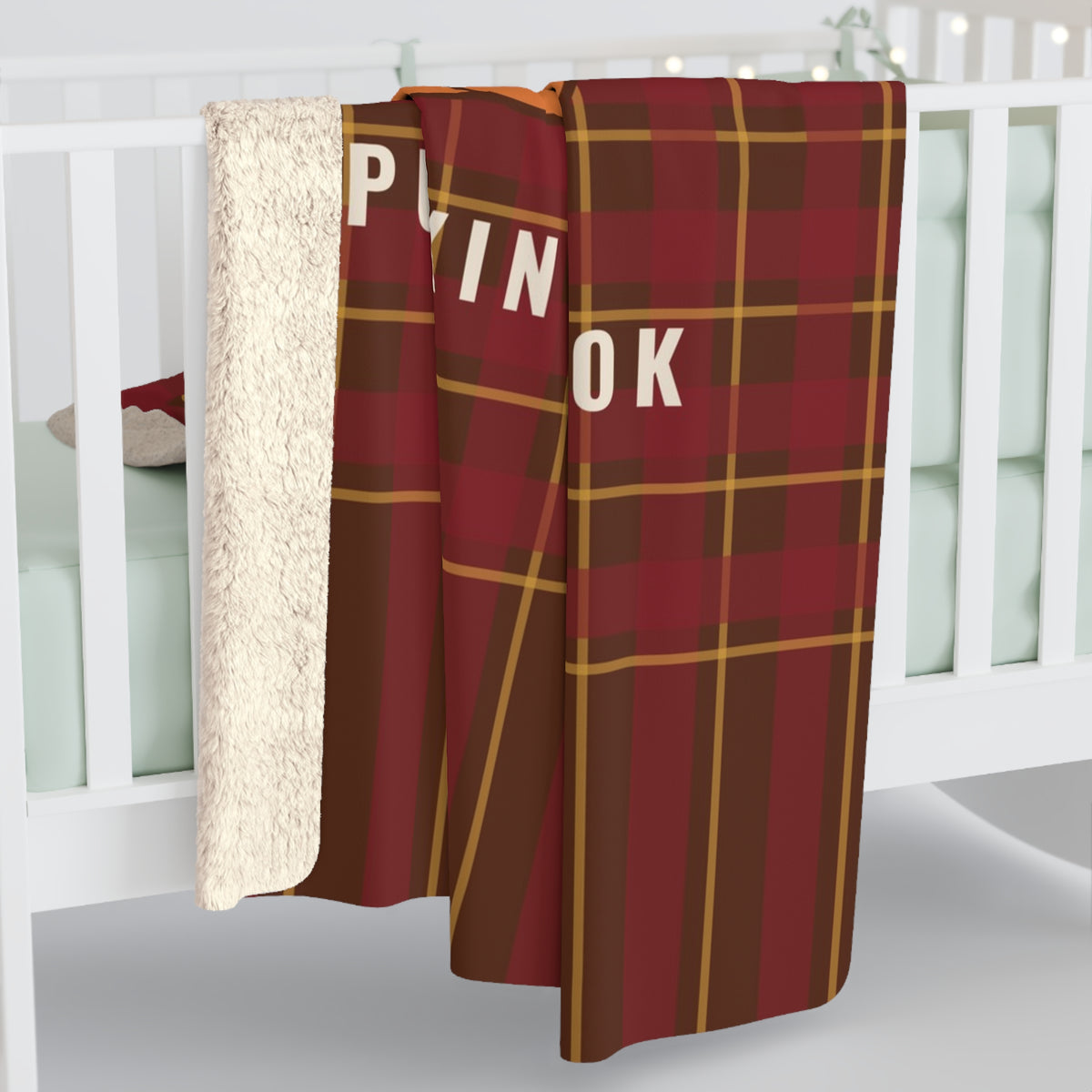 Bixby Pumpkin Patch Plaid Sherpa Blanket