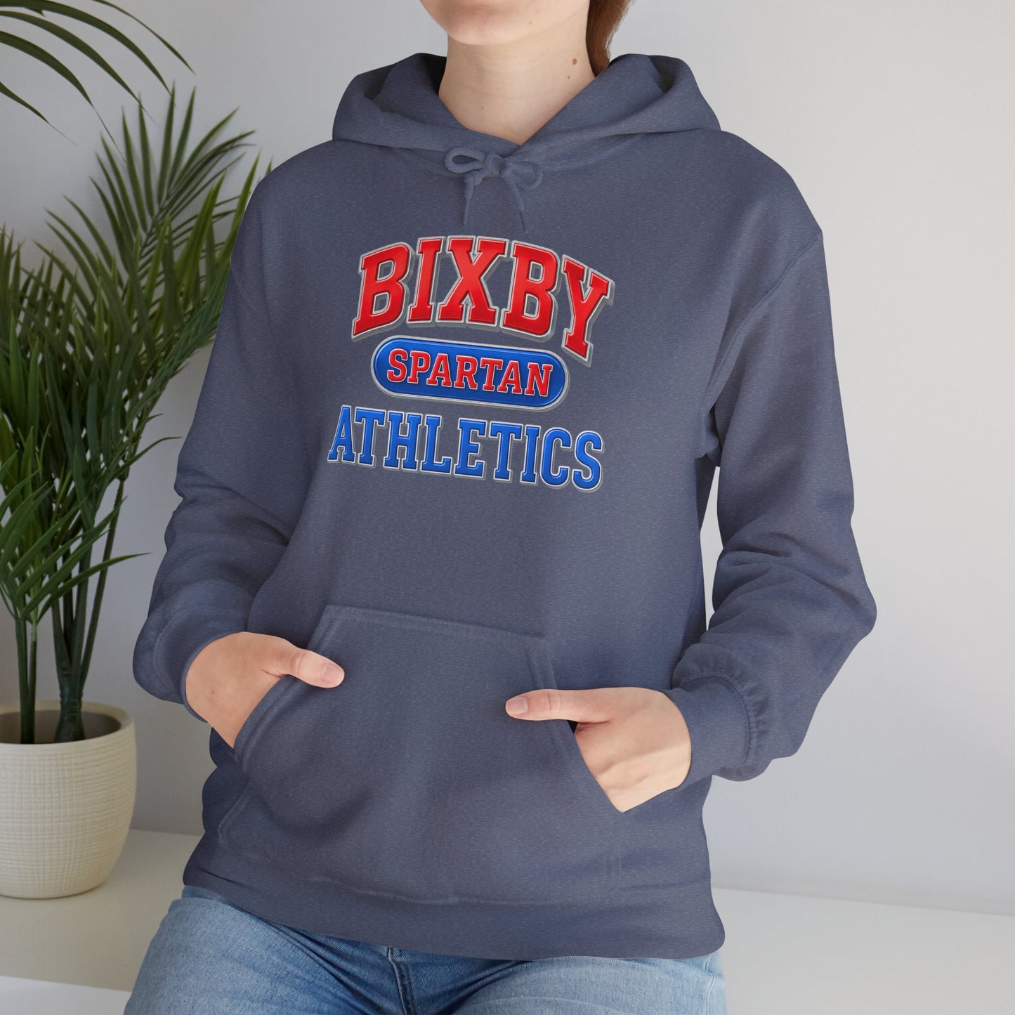 Bixby Spartan Athletics Metallic Gildan Hoodie