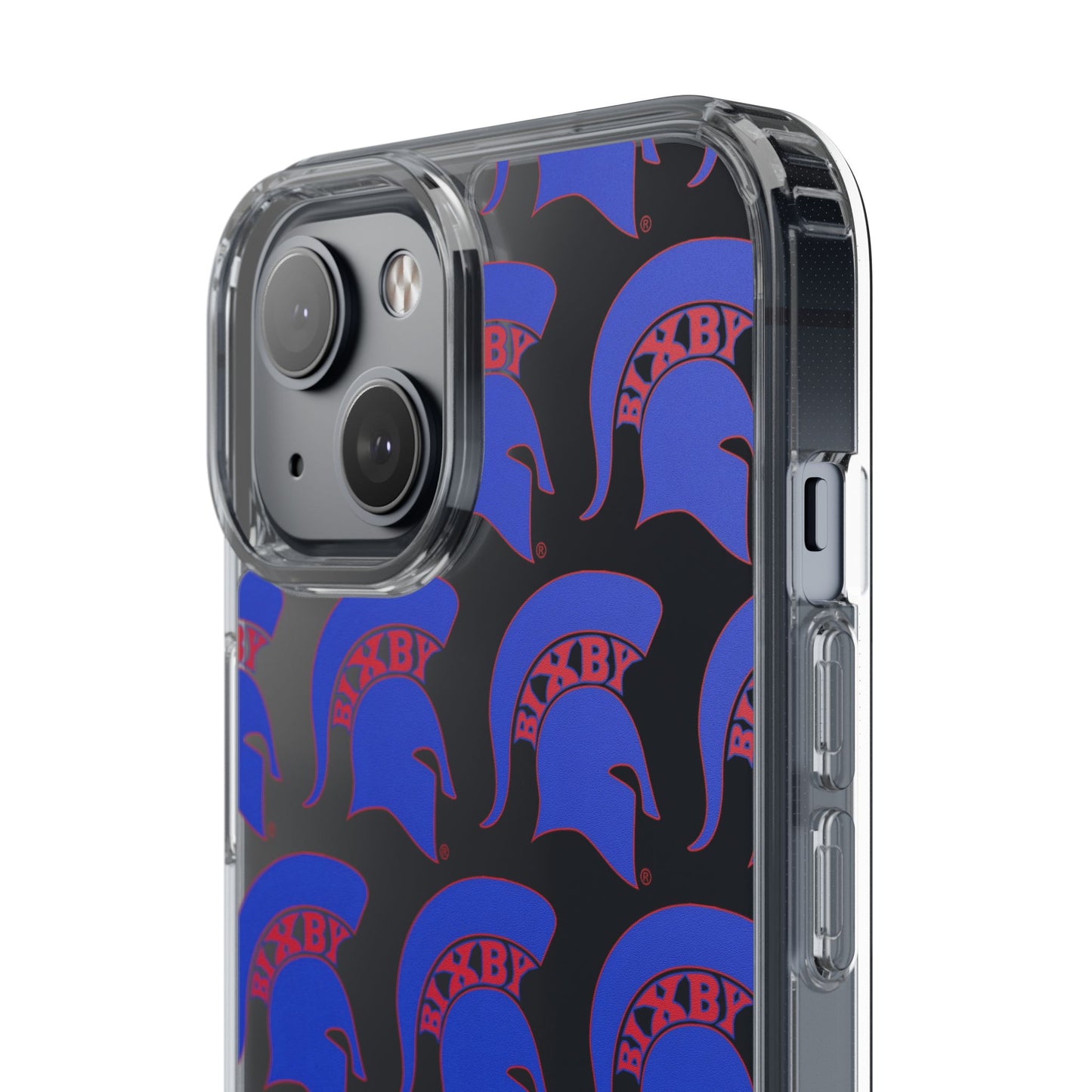Spartan Blue Logo Clear Apple Phone Case