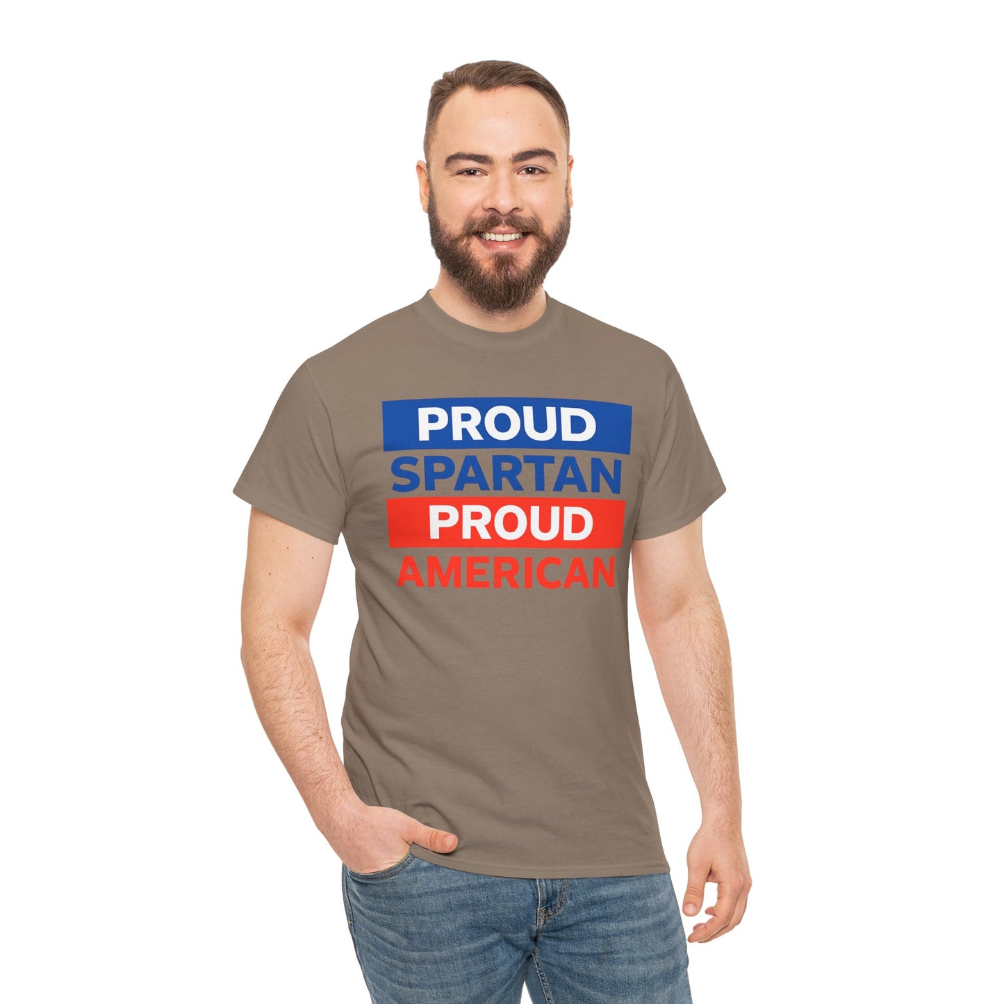 Proud Spartan Proud American Gildan Tee