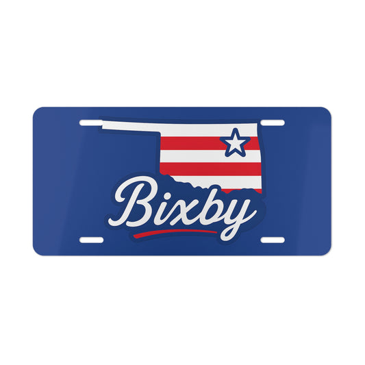 Bixby OK Red White & Blue Vanity Plate