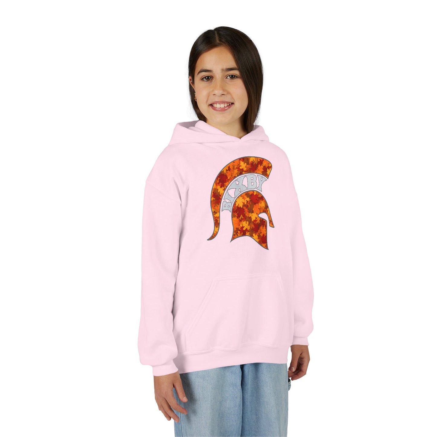 Bixby Spartan Fall Helmet Youth Gildan Hoodie