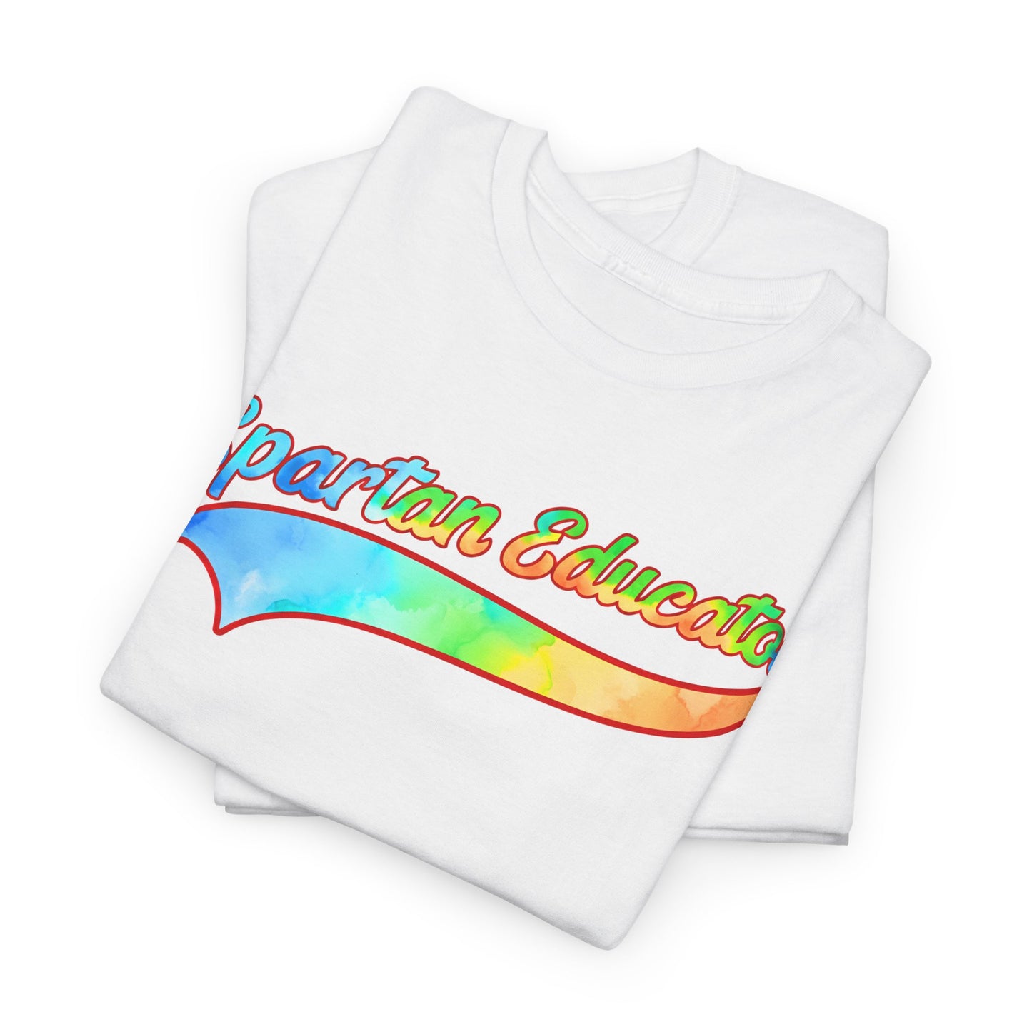 Spartan Educator Tie-Dye Design Gildan Tee With Sleeve Logo