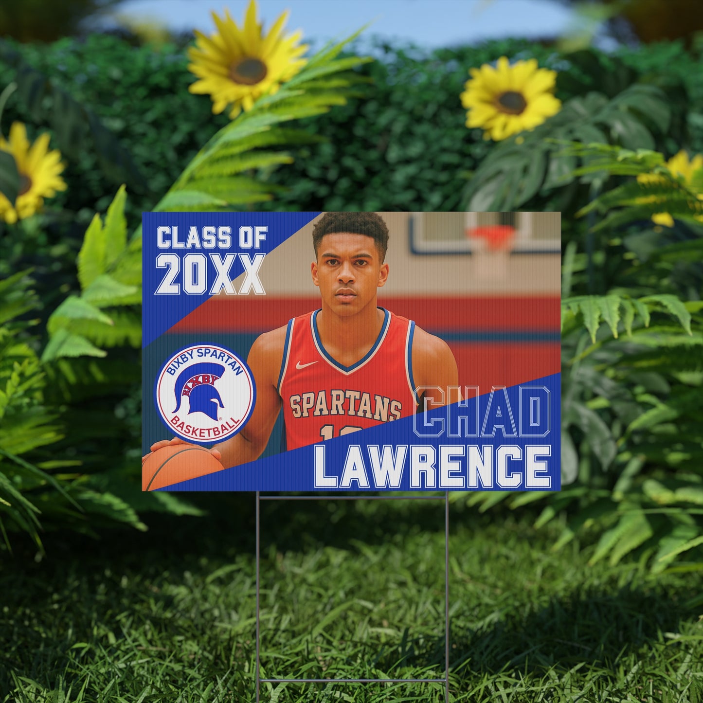 Bixby Spartan Basketball Yard Sign
