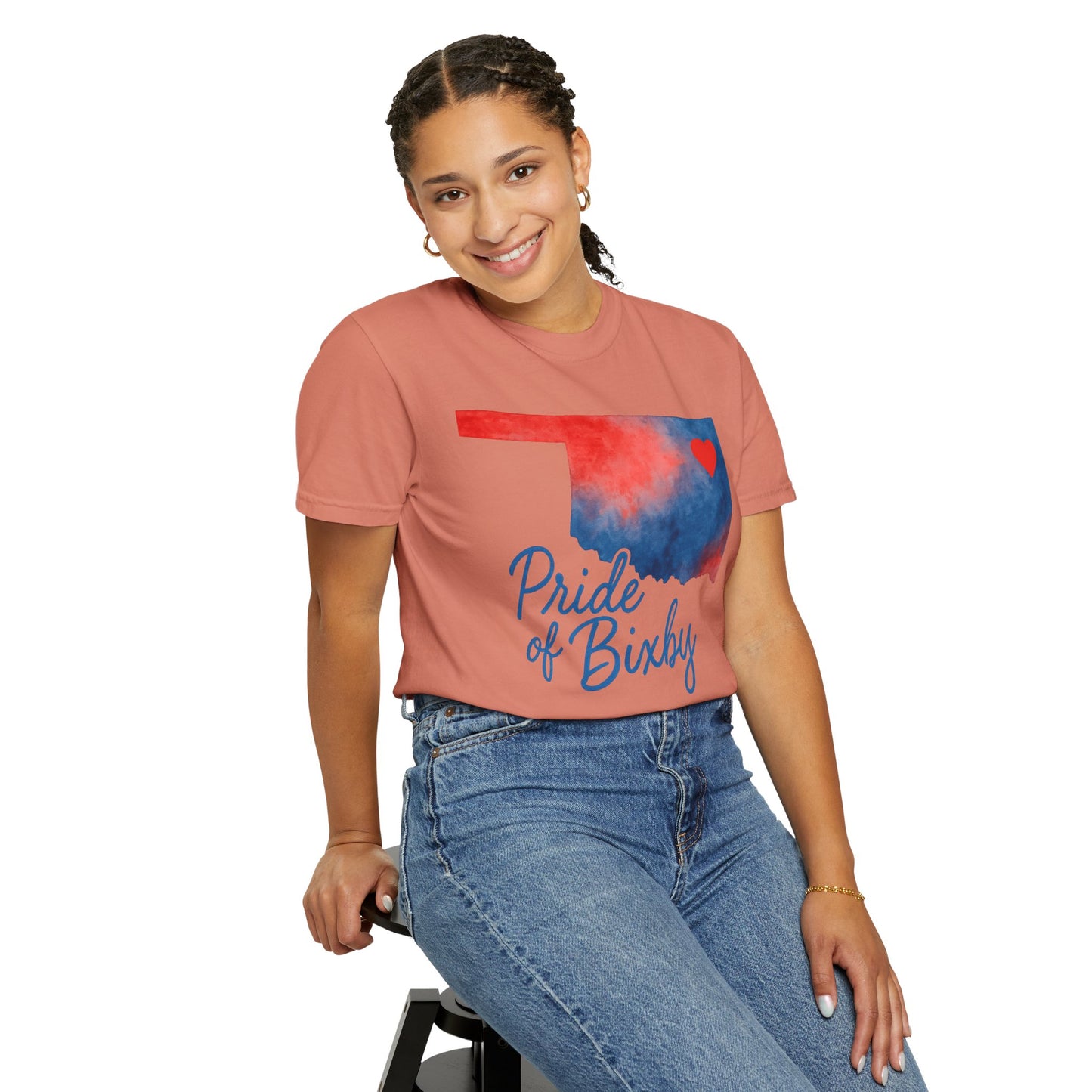 Pride of Bixby OK Watercolor Comfort Colors Tee