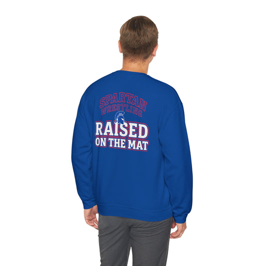 Raised On The Mat Spartan Wrestling Gildan Sweatshirt