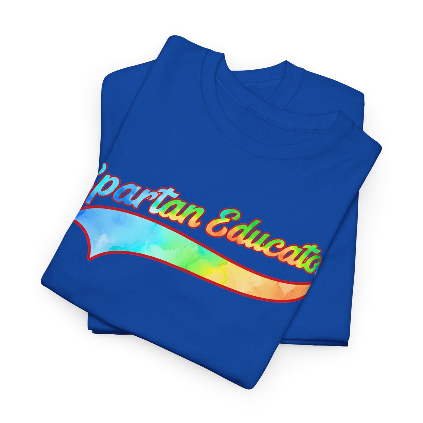 Spartan Educator Tie-Dye Design Gildan Tee With Sleeve Logo