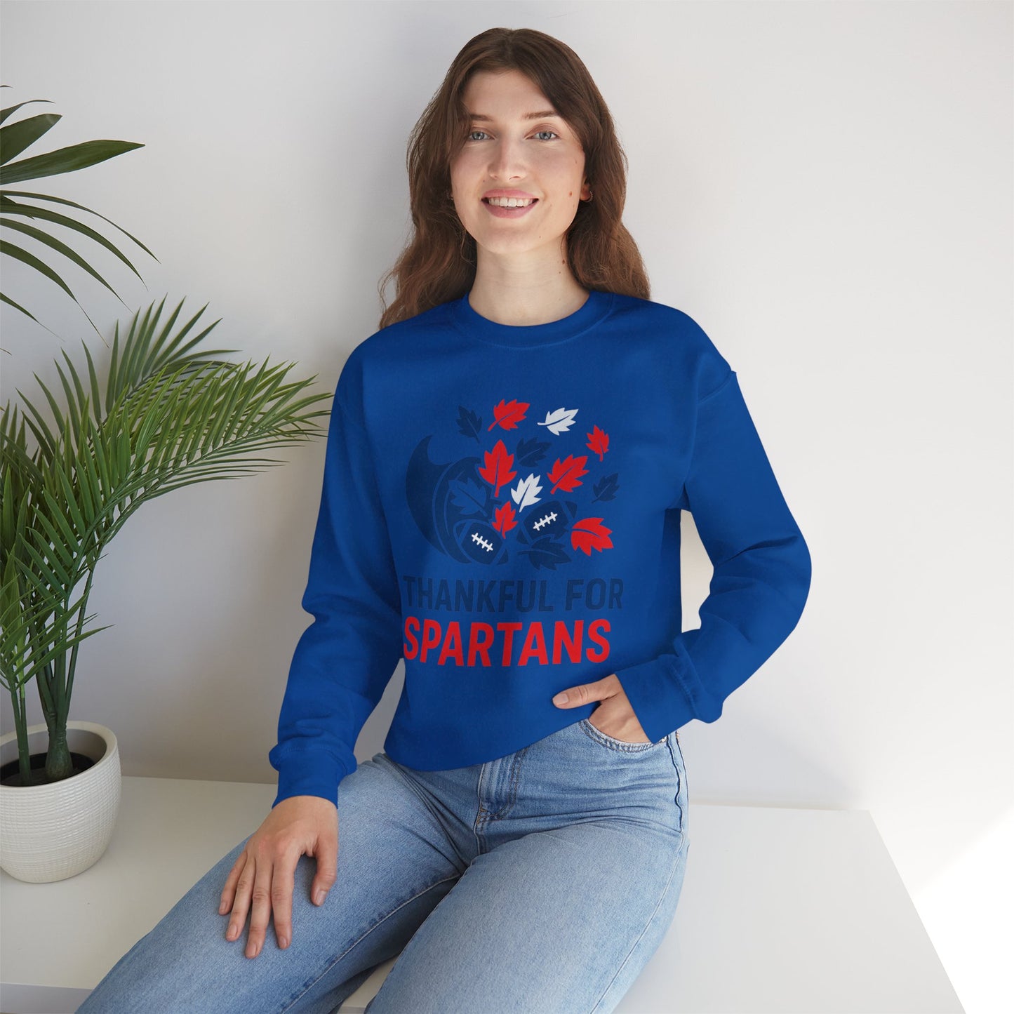 Thankful For Spartans Gildan Sweatshirt
