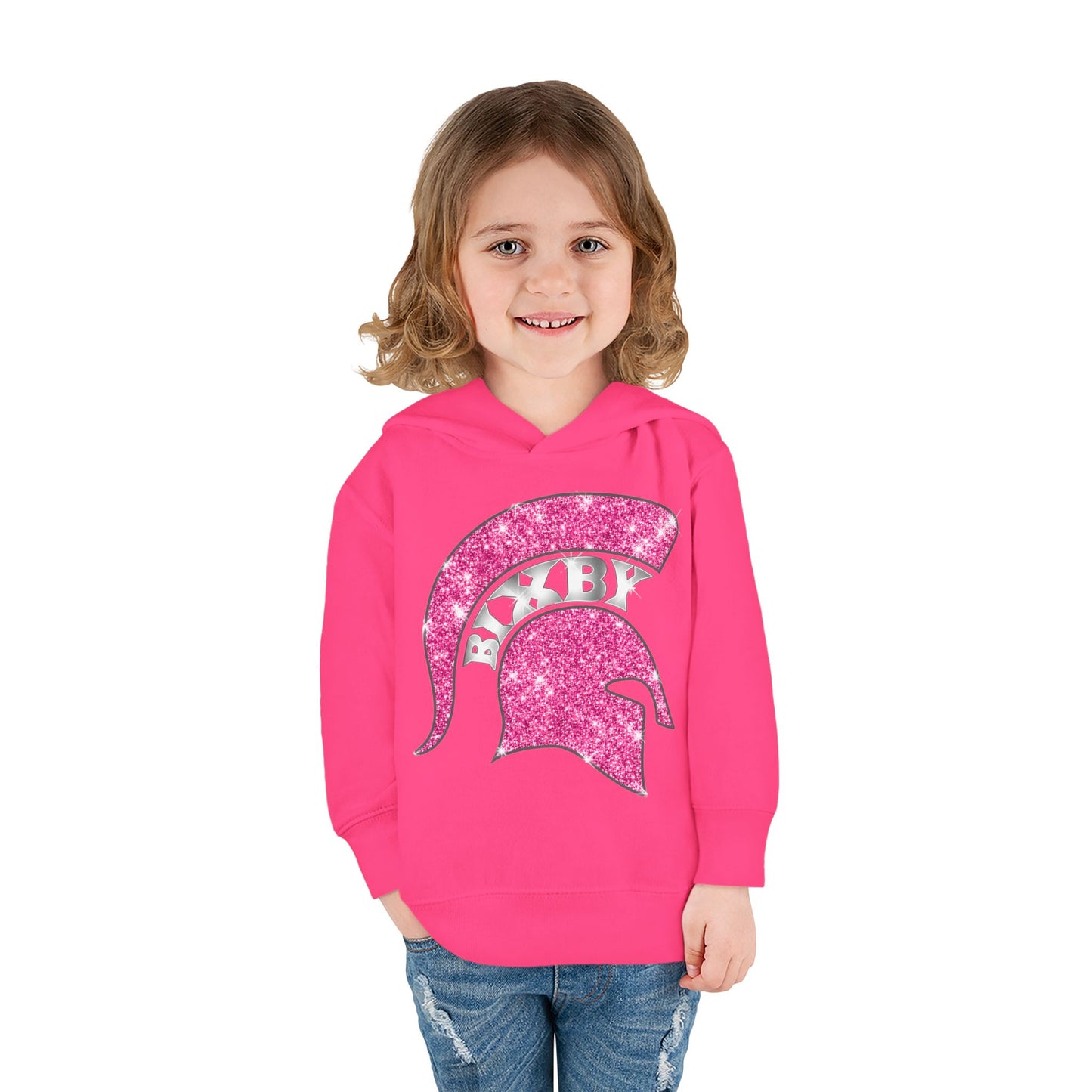 Bixby Spartans Pink Bling Toddler Rabbit Skins Hoodie