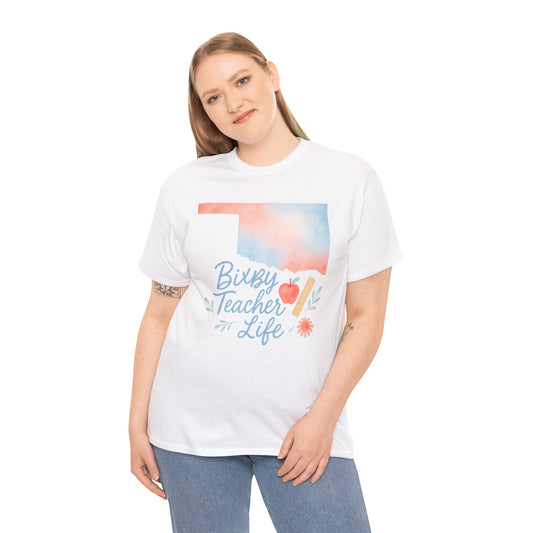 Teacher Life Bixby OK Watercolor Gildan Tee