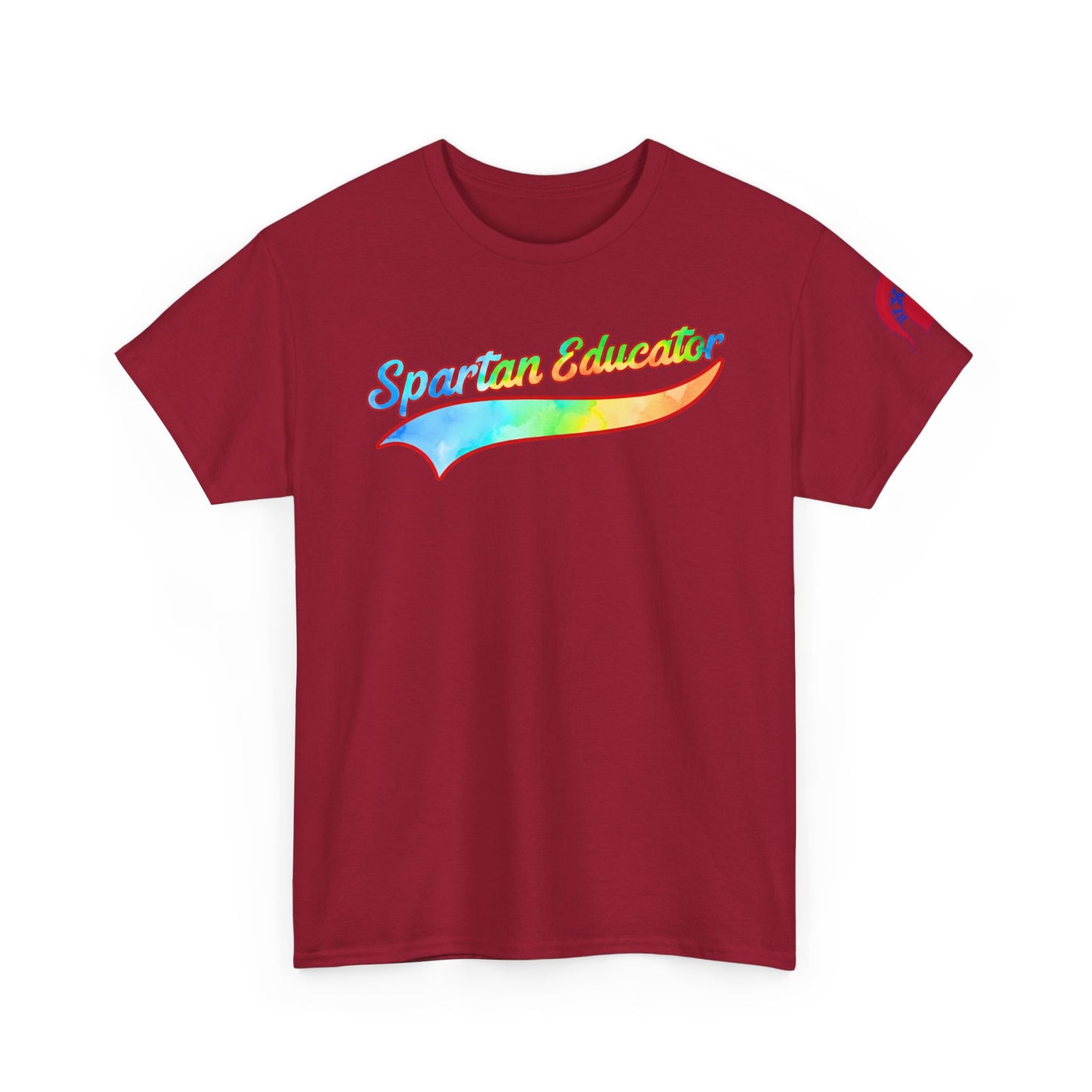 Spartan Educator Tie-Dye Design Gildan Tee With Sleeve Logo