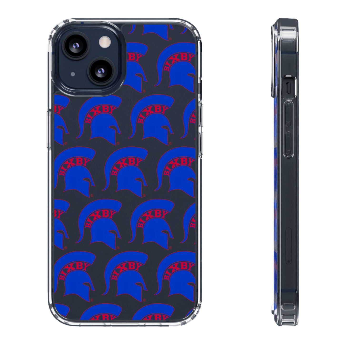 Spartan Blue Logo Clear Apple Phone Case