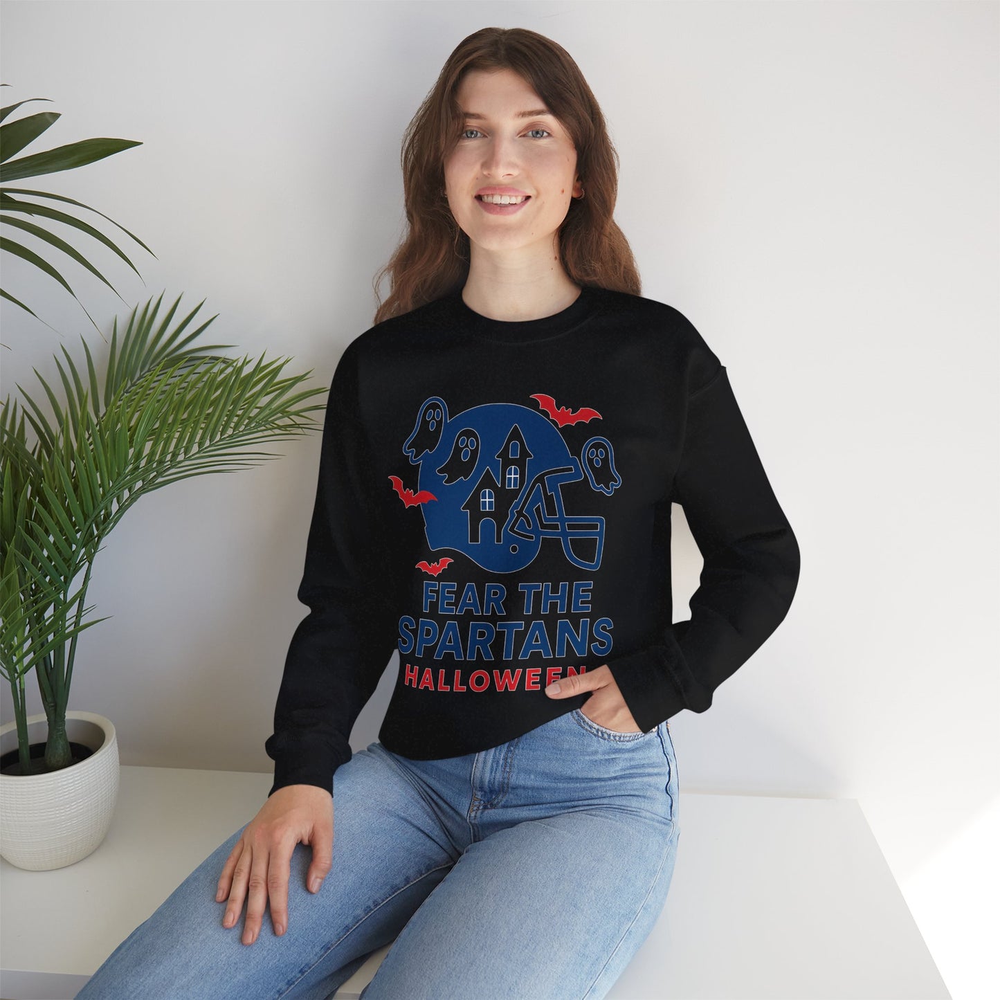 Fear The Spartans Halloween Gildan Sweatshirt