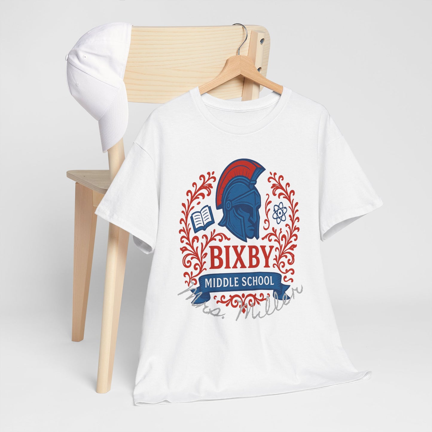 Floral Personalized Bixby Middle School Spartan Gildan Tee