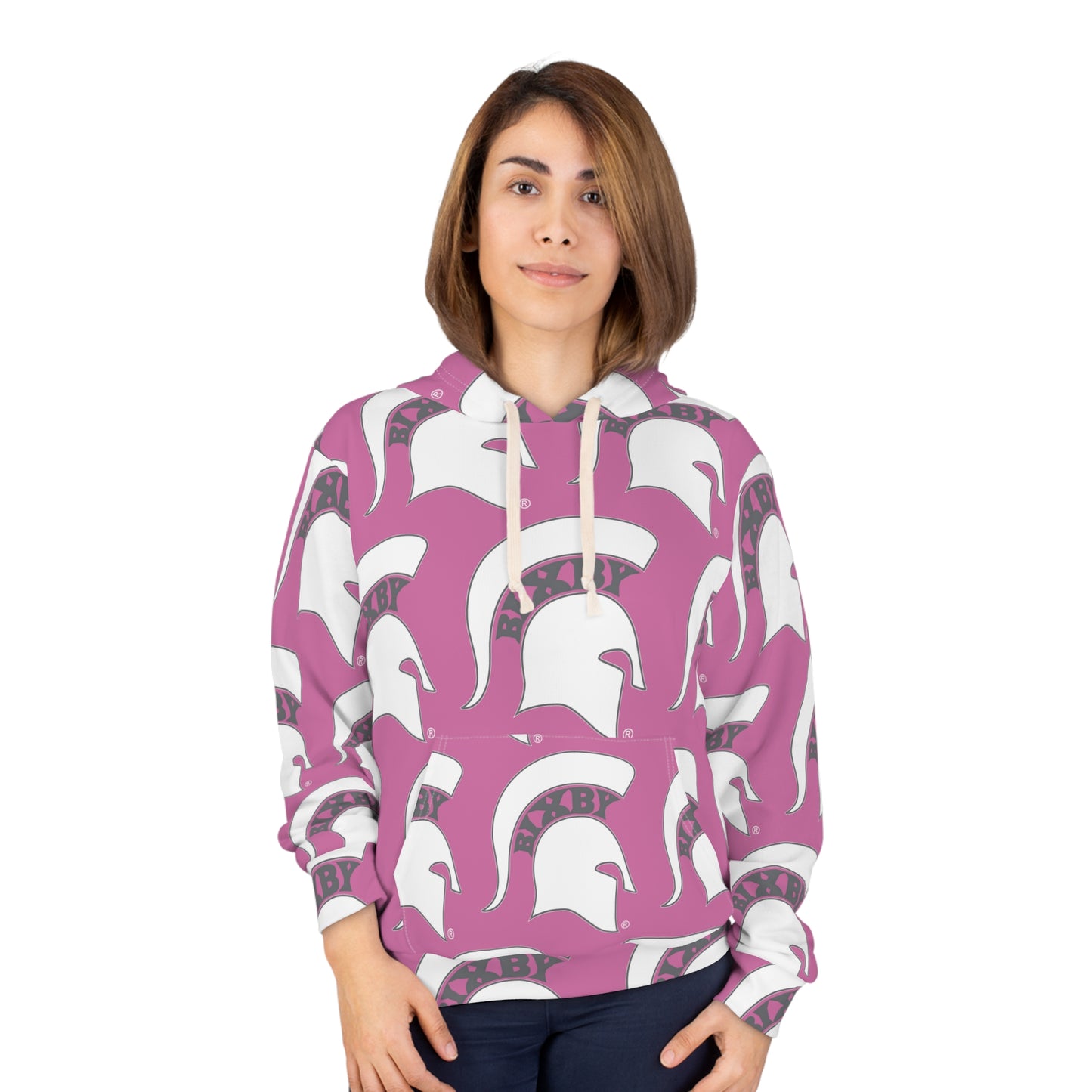Bixby Spartan White Logo All Over Print Hoodie
