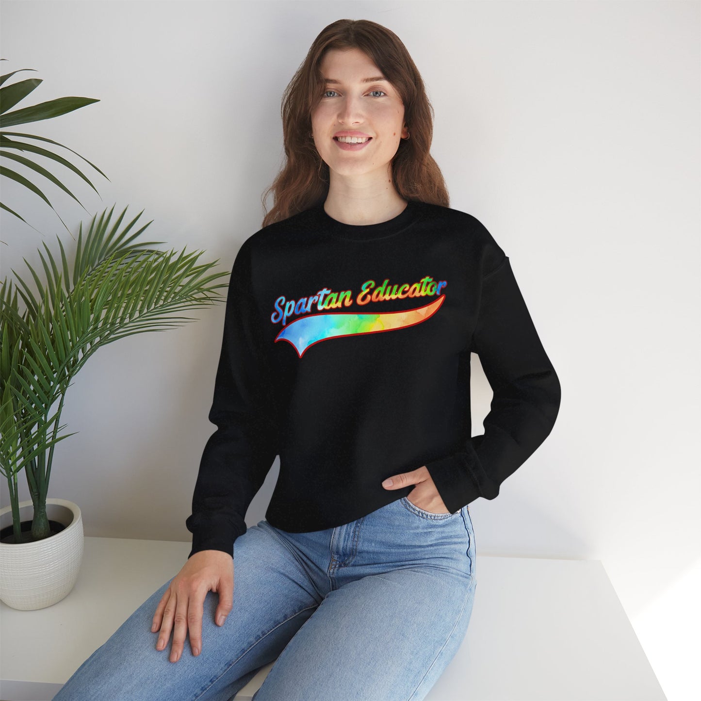 Spartan Educator Tie-Dye Design Gildan Sweatshirt