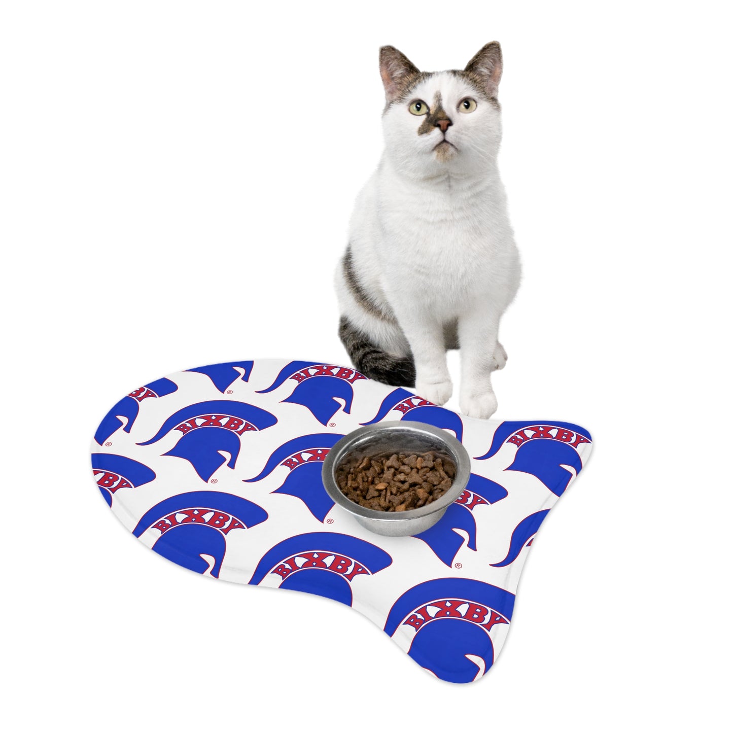 Spartan Blue Logo Pet Feeding Mat