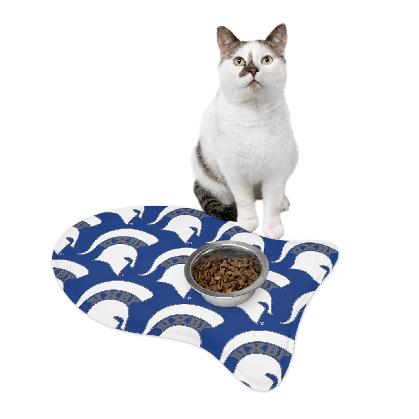 Spartan White Logo Pet Feeding Mat