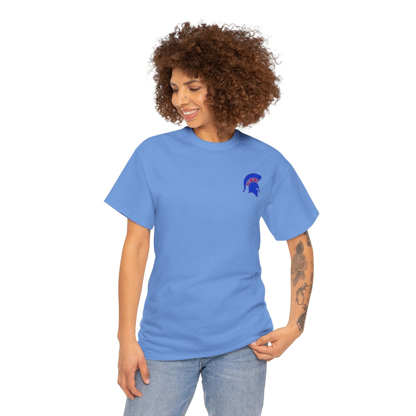 Spartan Blue Logo Gildan Tee
