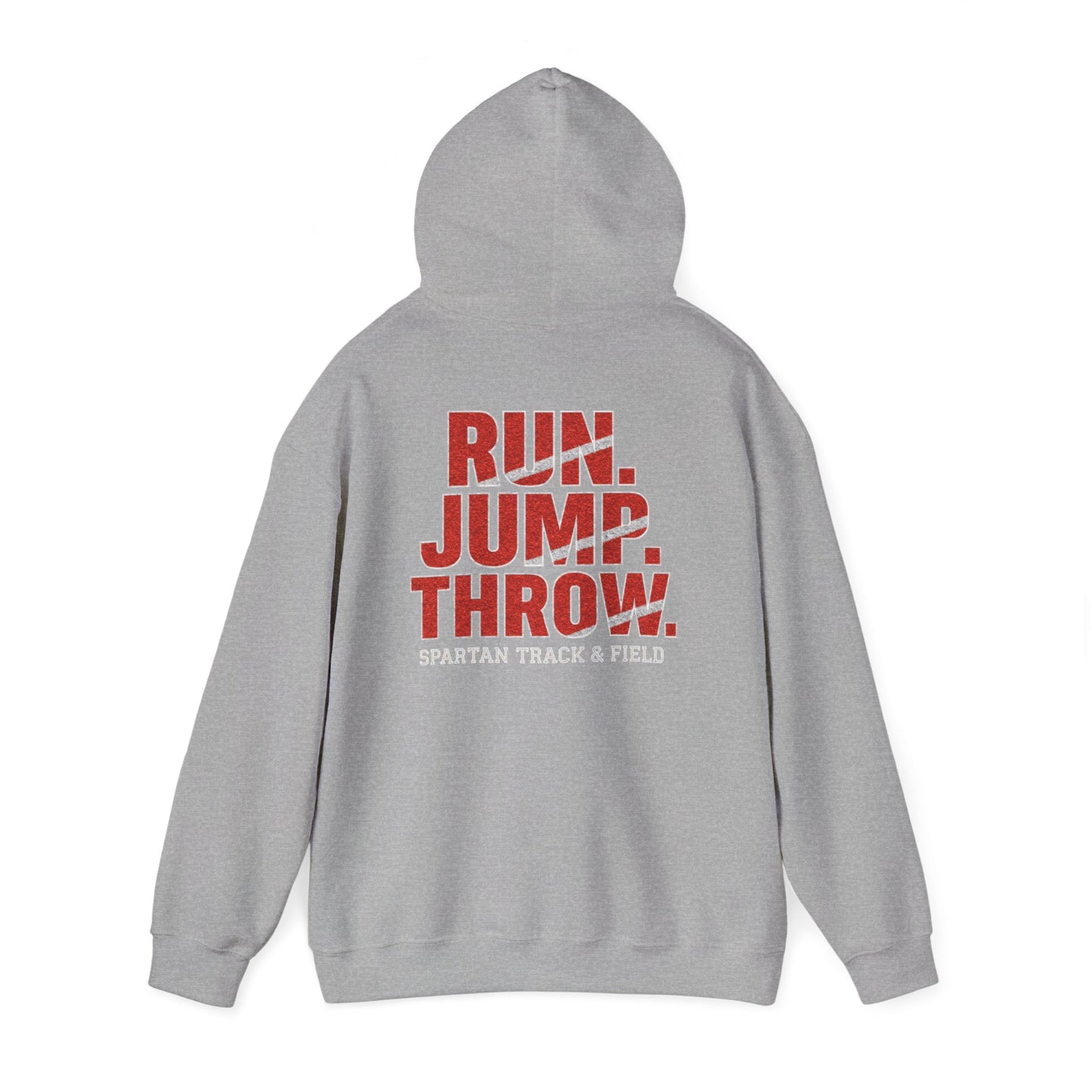 Run. Jump. Throw. Spartan Track Gildan Hoodie