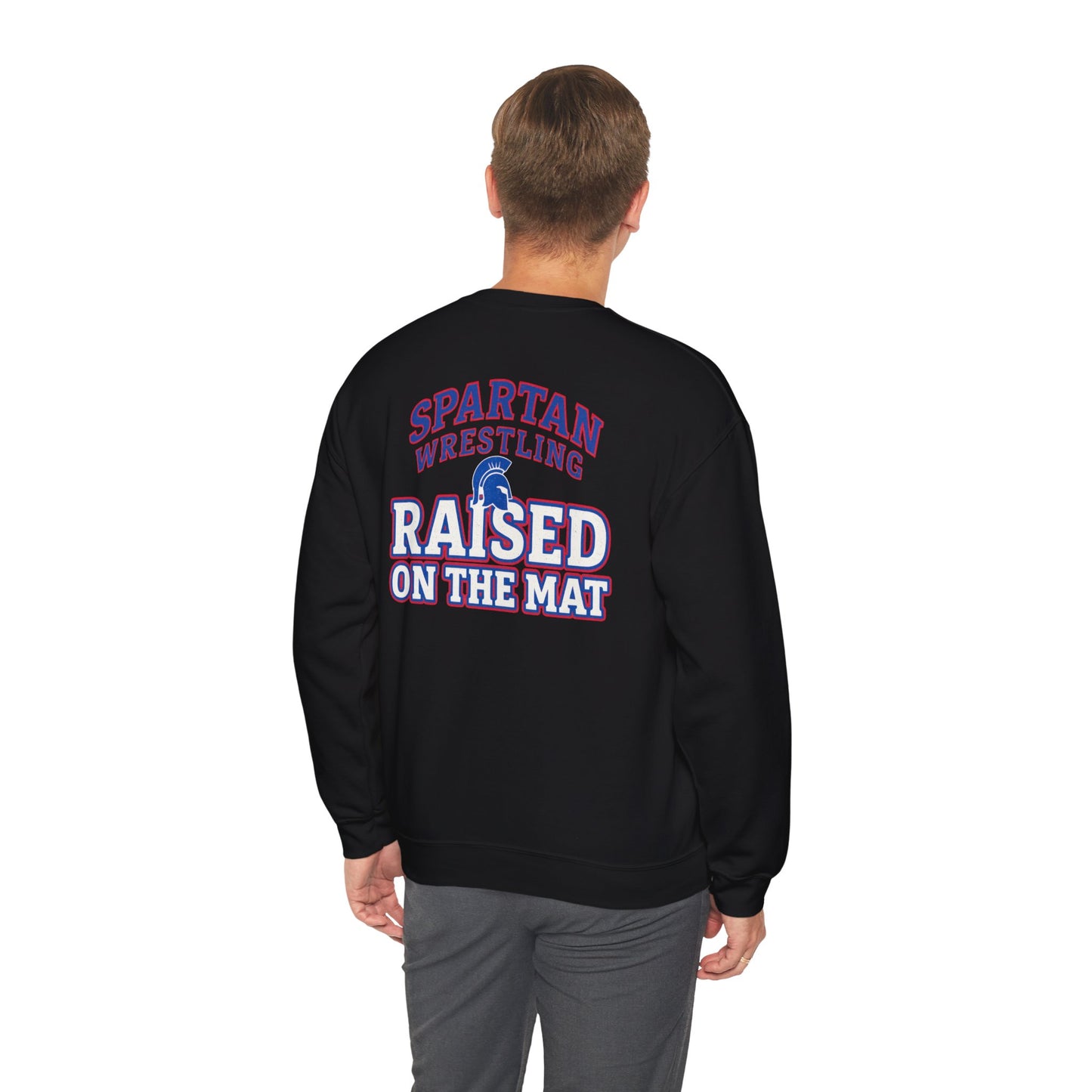 Raised On The Mat Spartan Wrestling Gildan Sweatshirt