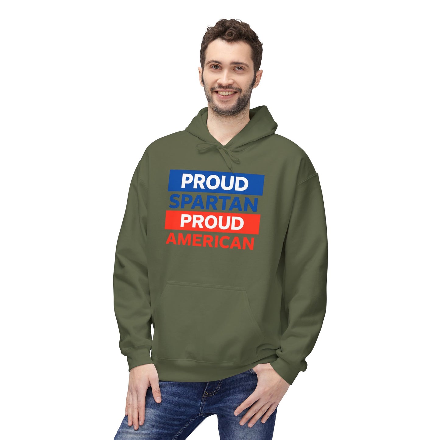Proud Spartan Proud American Gildan Hoodie