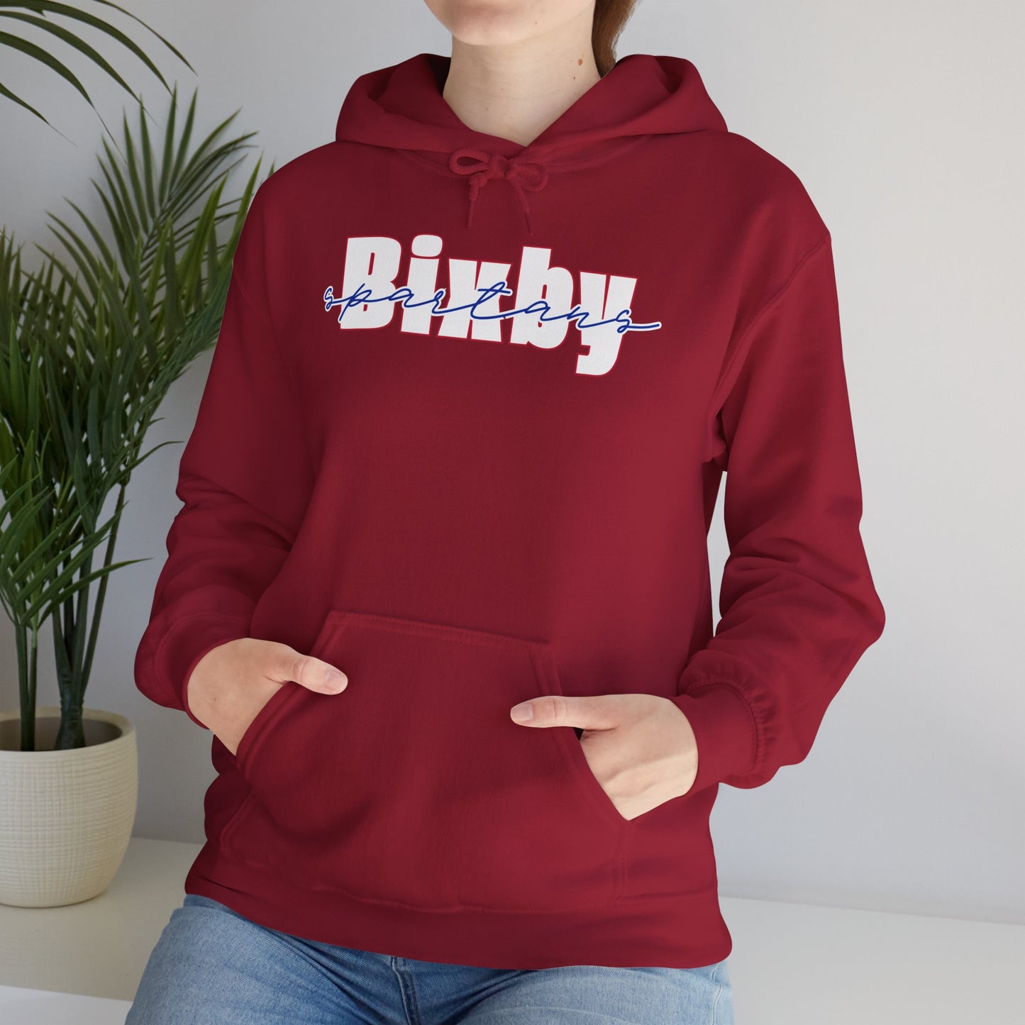 Bixby Spartans Cursive Gildan Hoodie