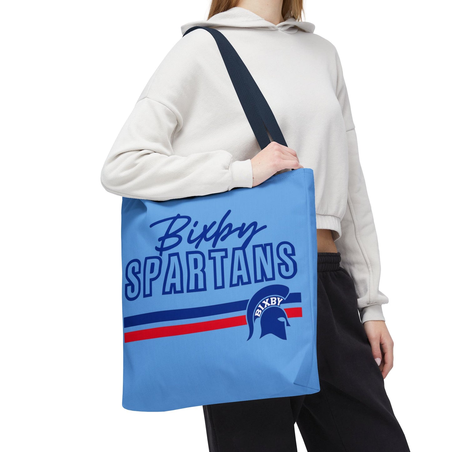Bixby Spartans Blue Polyester Tote Bag