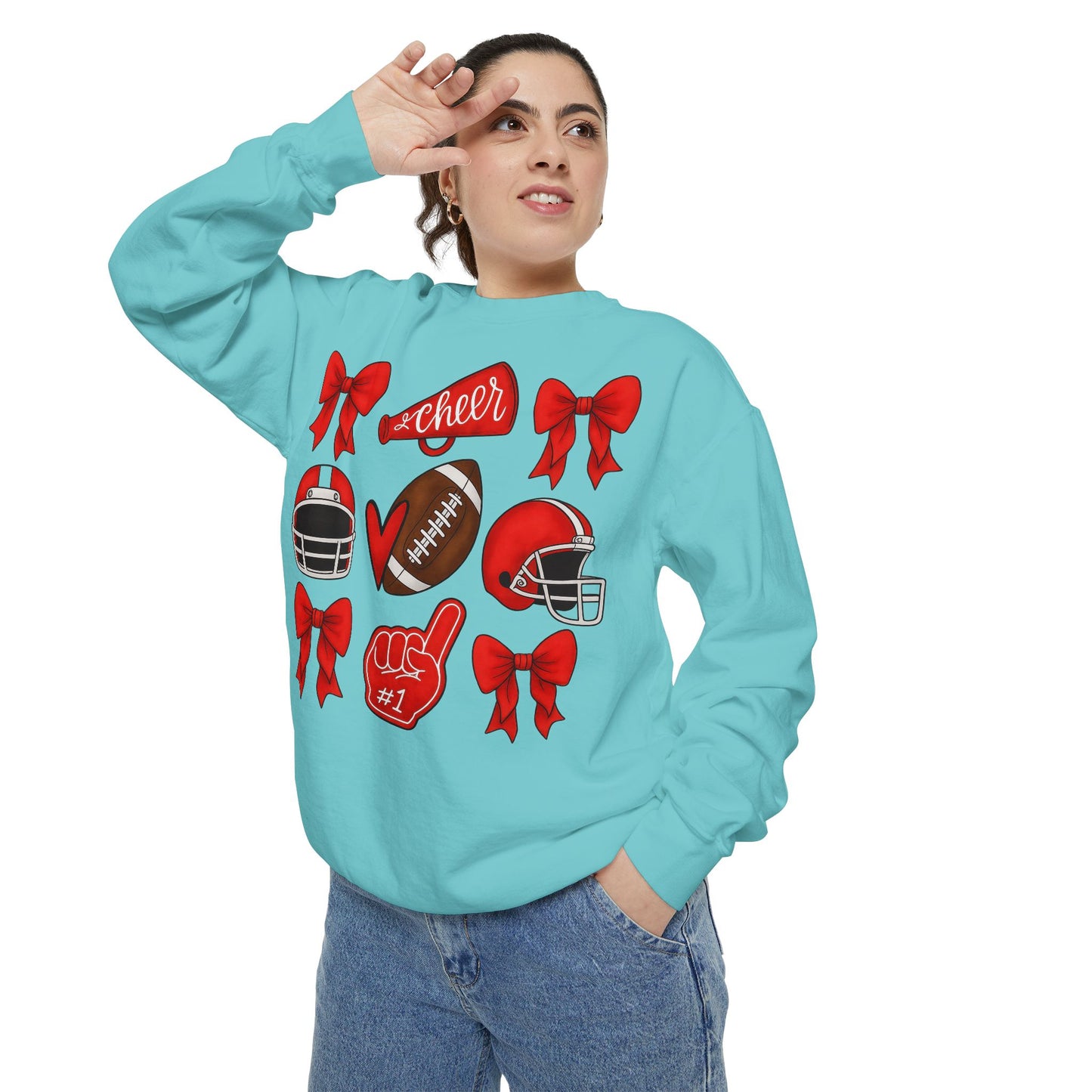 Bixby Spartan Cheer & Football Comfort Colors Sweatshirt