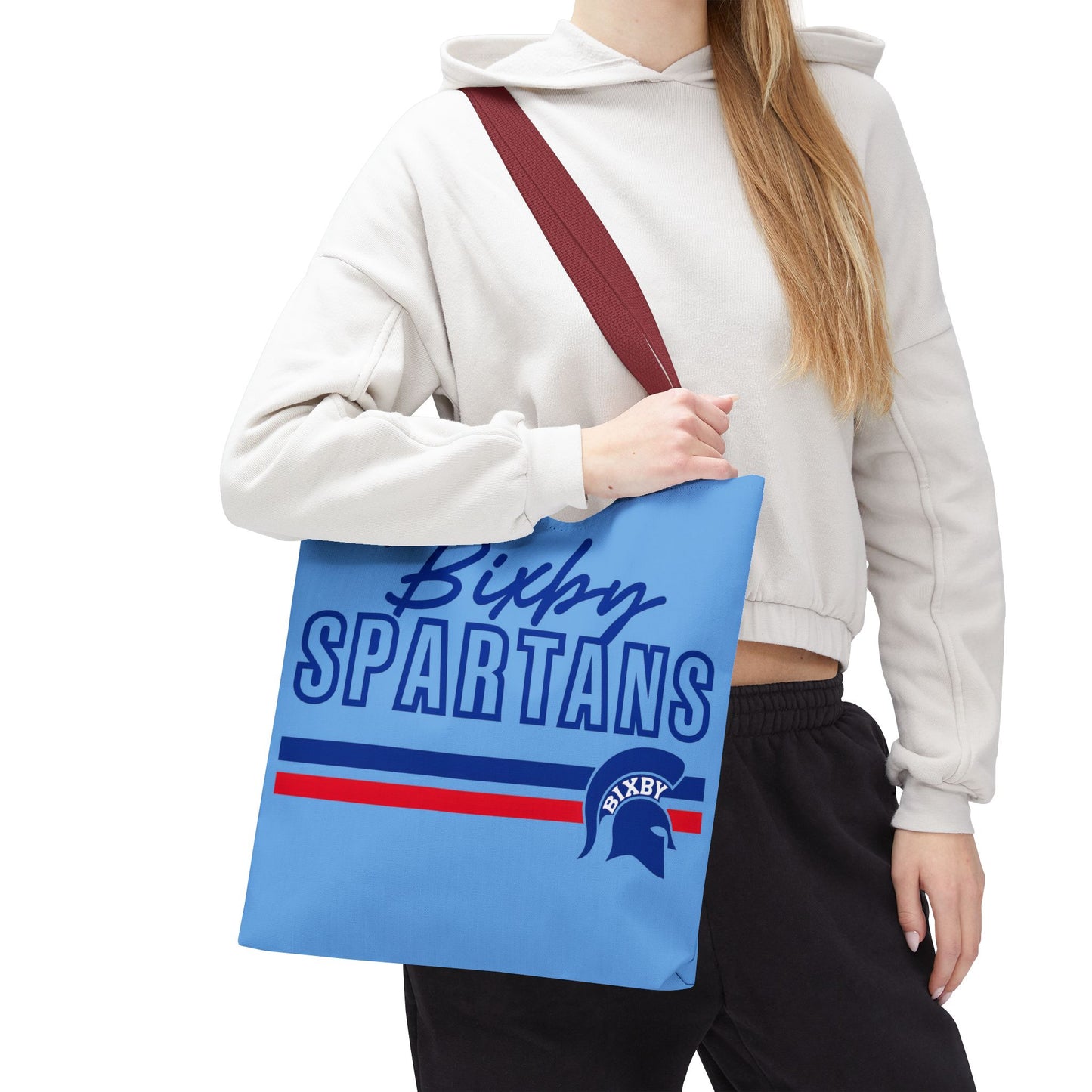 Bixby Spartans Blue Polyester Tote Bag