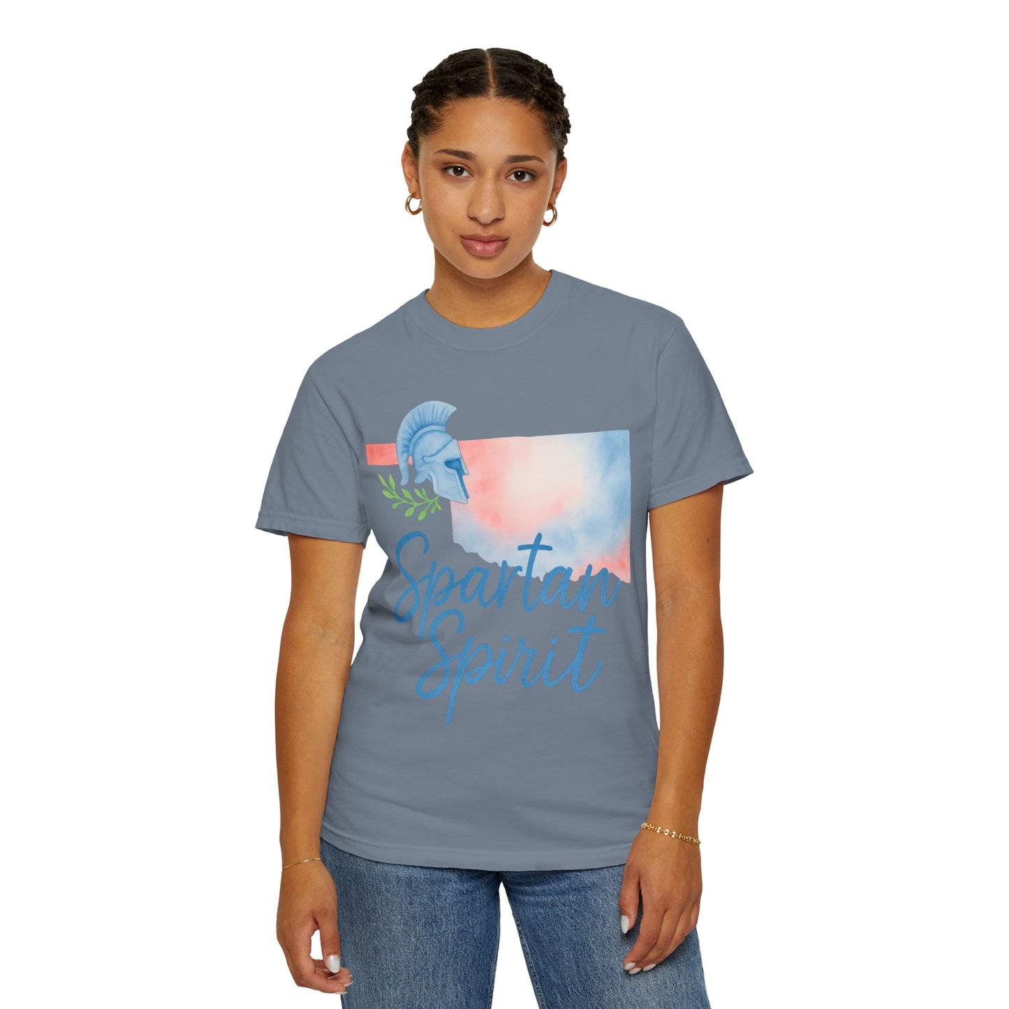 Spartan Spirit Bixby OK Watercolor Comfort Colors Tee